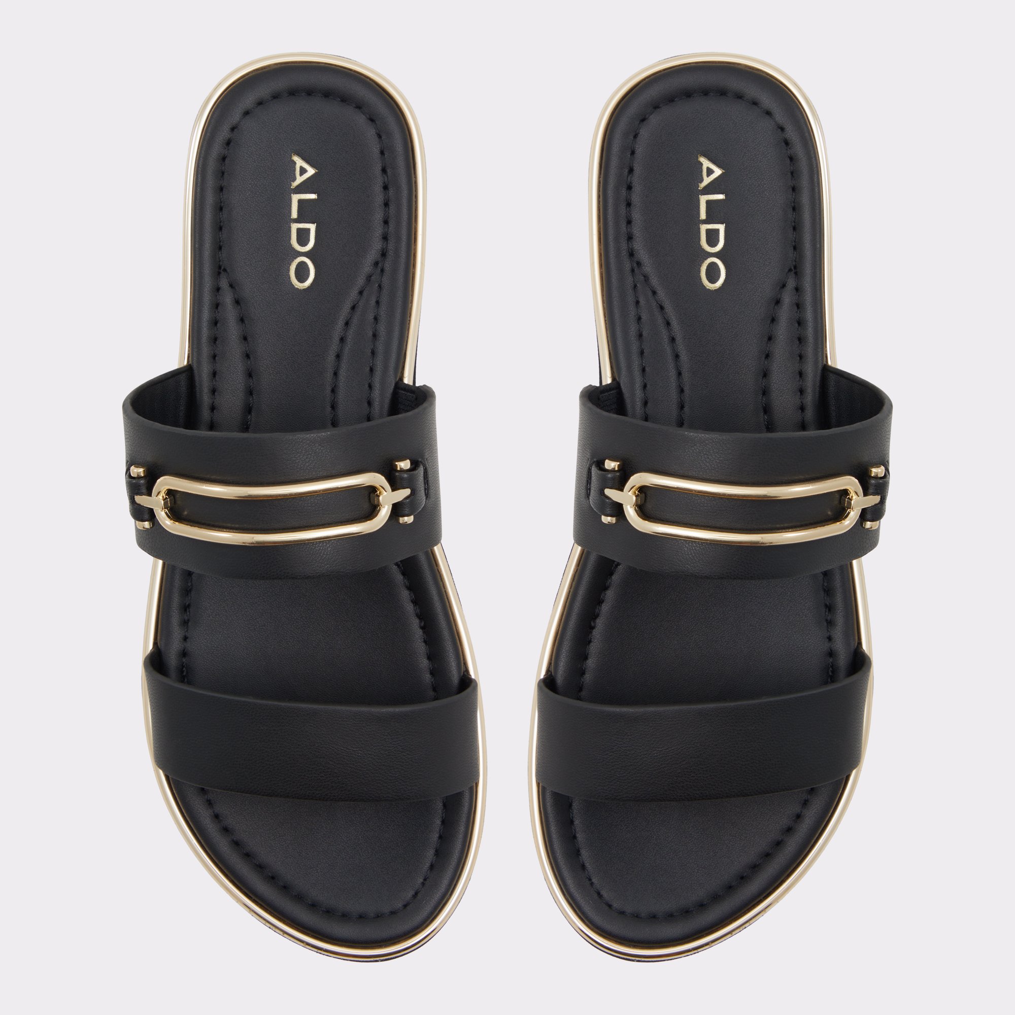 【ALDO】ダブルストラップ Lagoon メタル スライド サンダル トッズ TOD'S XXW11K0FH50 GOC サンダル GOLDEN CALF レディース