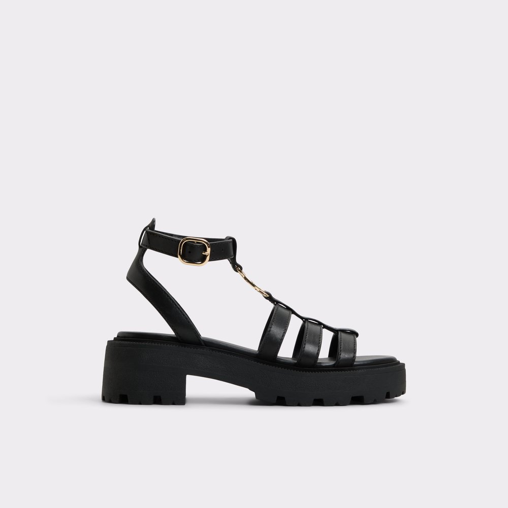 【ALDO】軽量 レザー Lamington グラディエーター 厚底サンダル Lamington Black Women's Strappy sandals | ALDO US