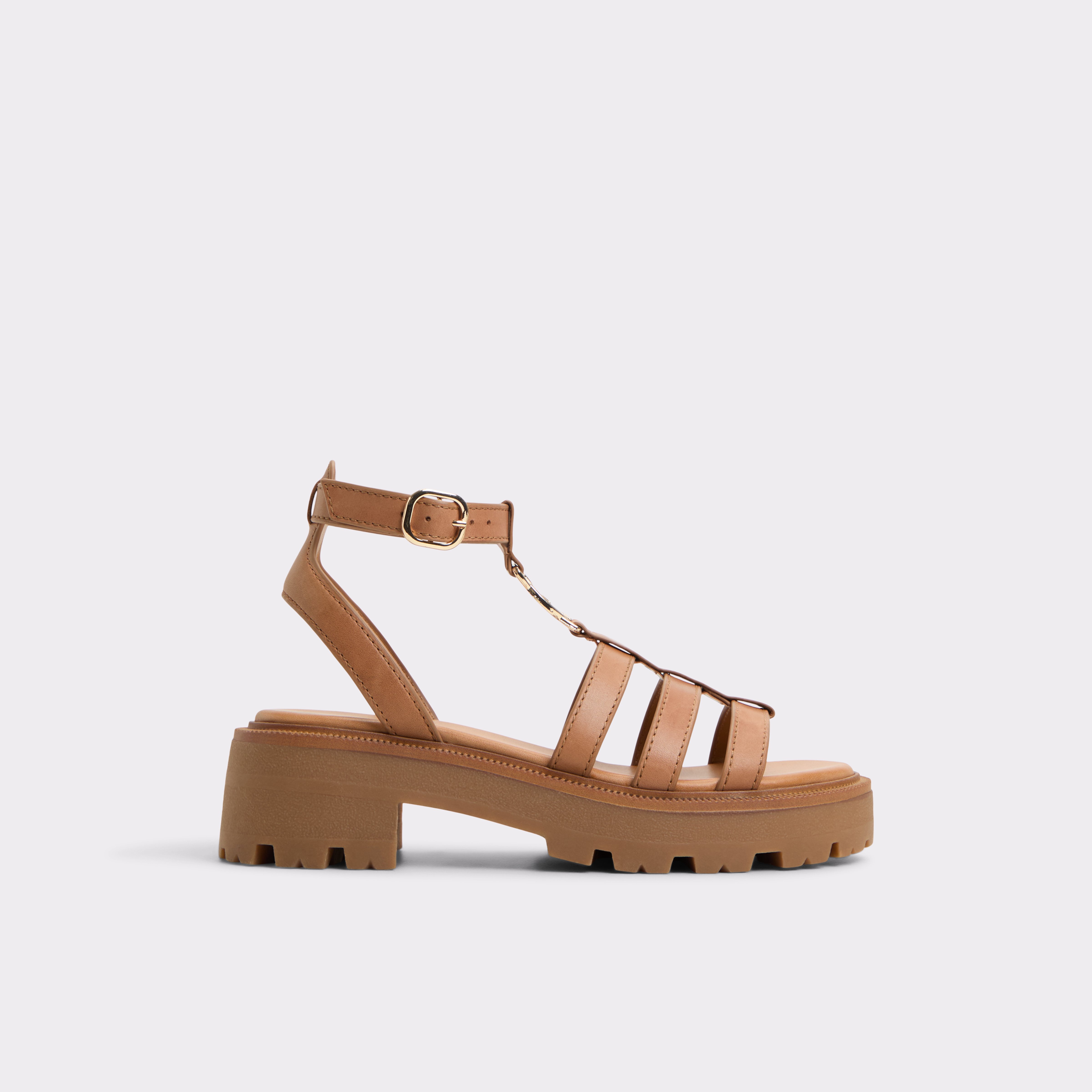 【ALDO】軽量 レザー Lamington グラディエーター 厚底サンダル lamington_brown_210-001-
