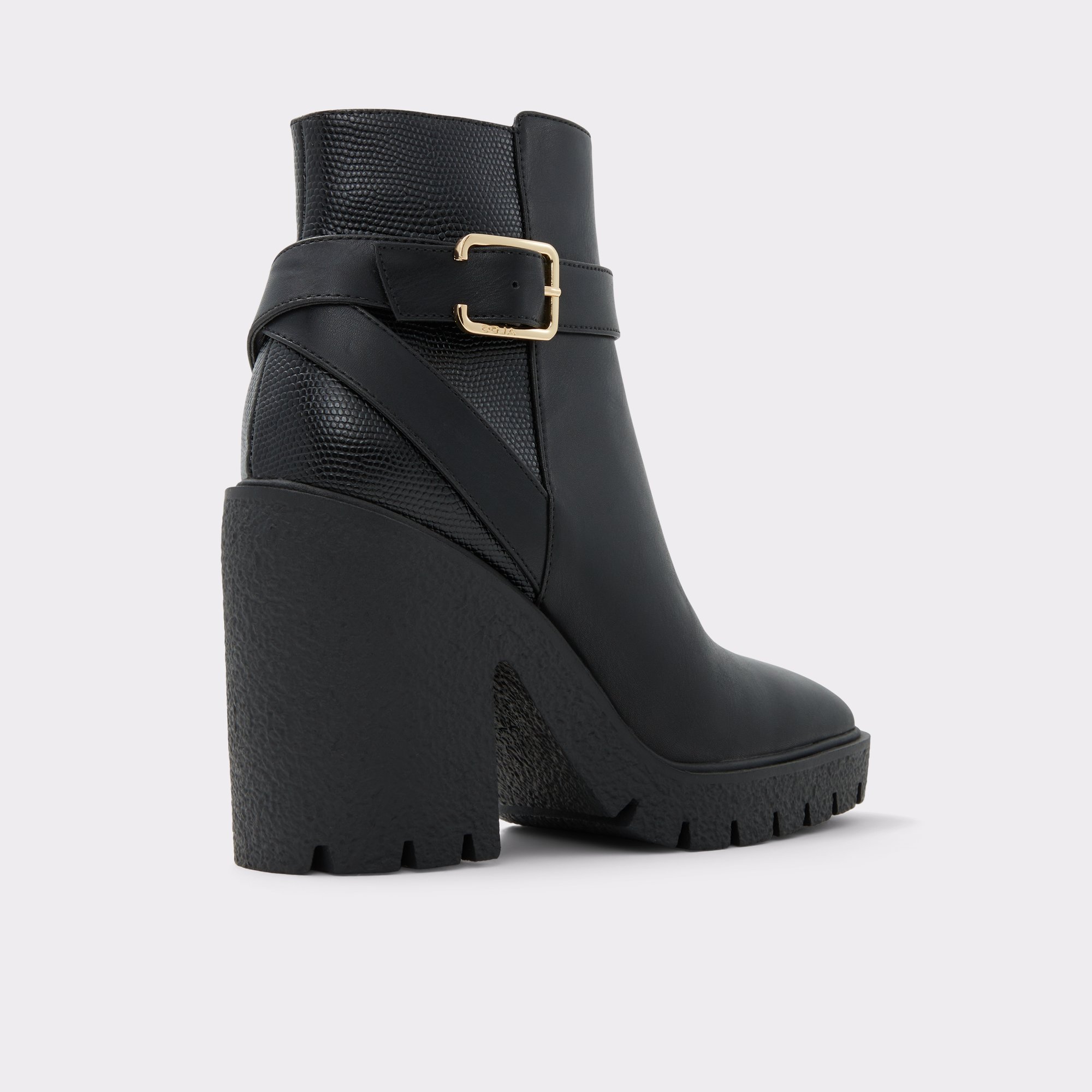 Larah Black Synthetic Mixed Material Women's Ankle boots | ALDO Canada