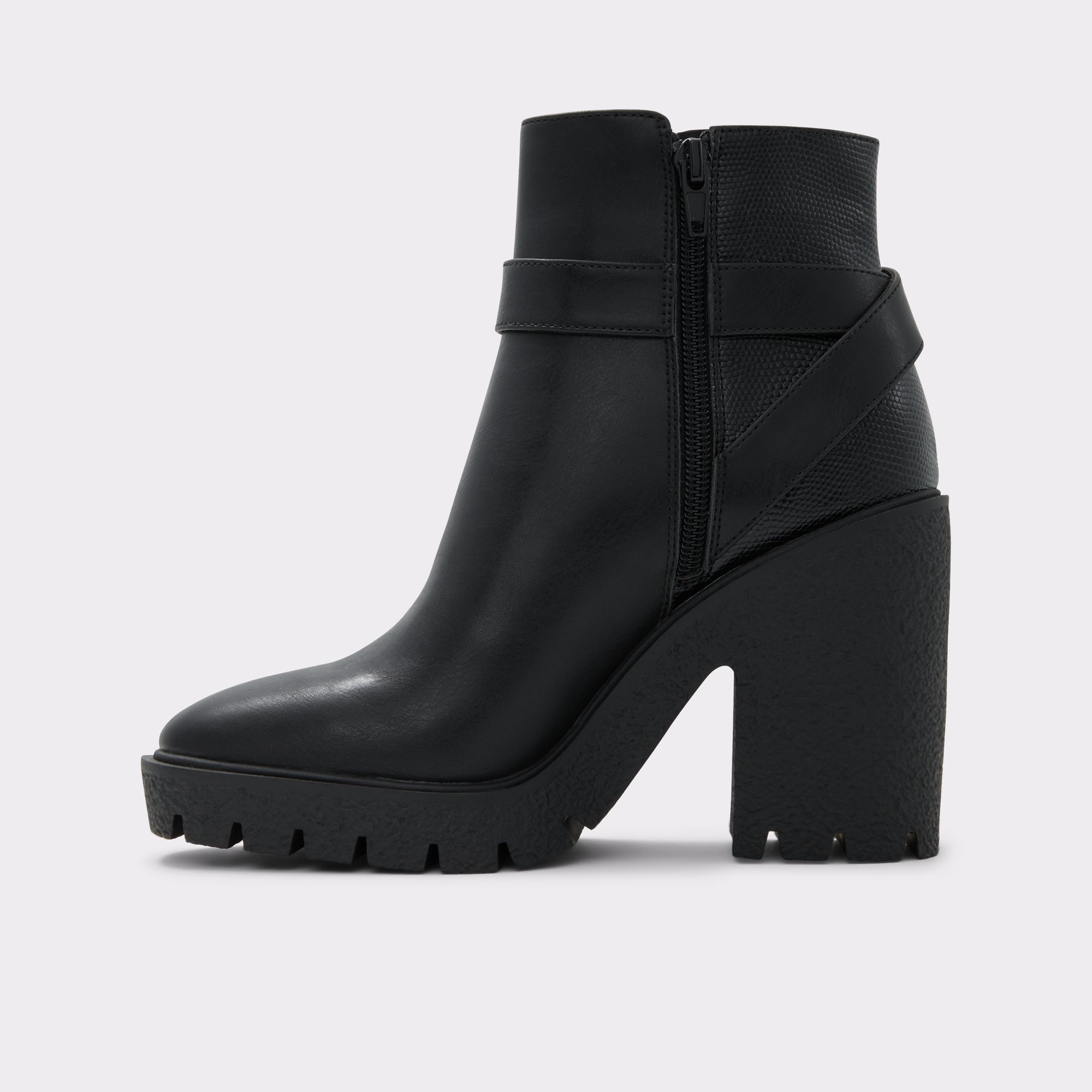 Larah Black Synthetic Mixed Material Women's Ankle boots | ALDO Canada