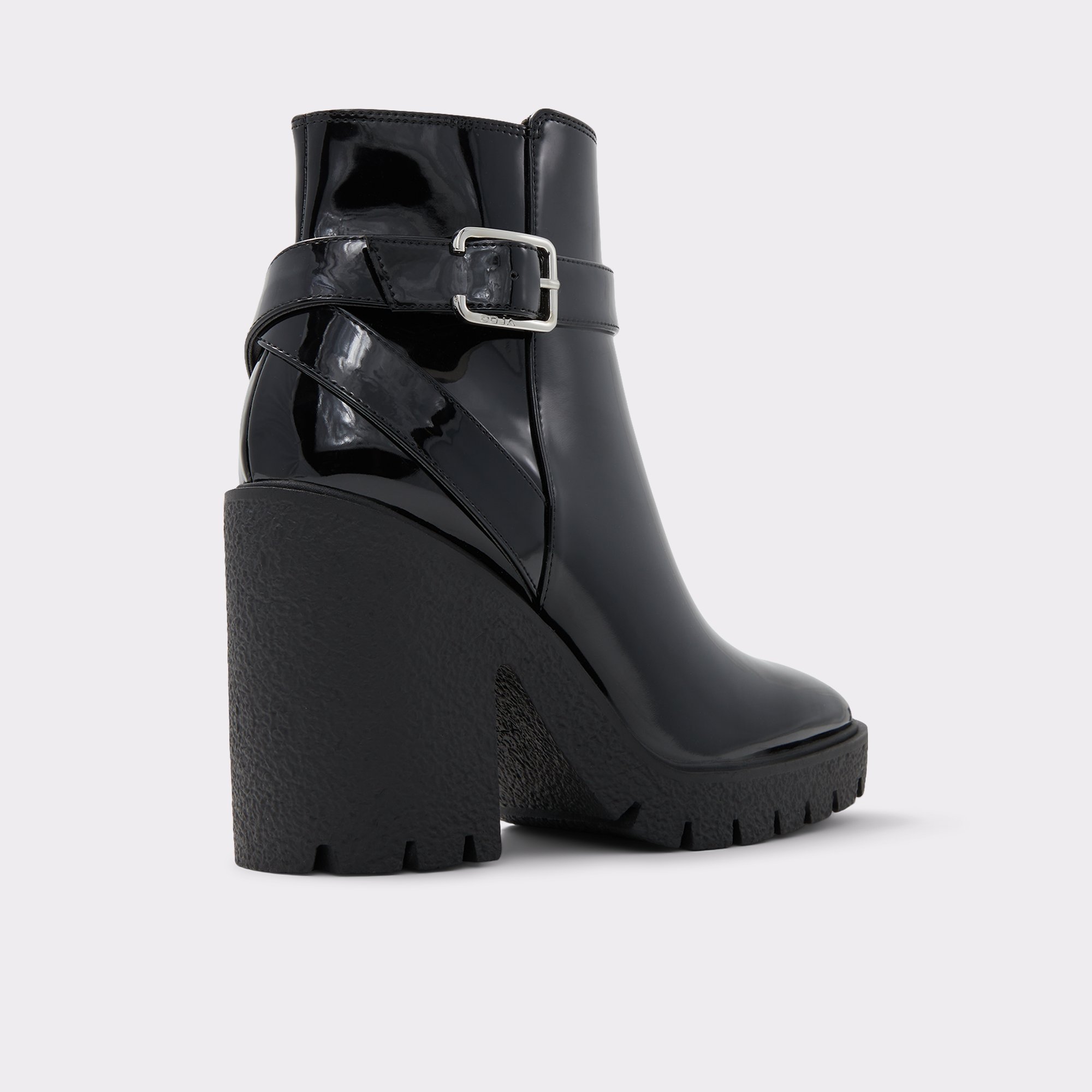 Mas Laus Patent Leather Heeled Ankle Boots in Black