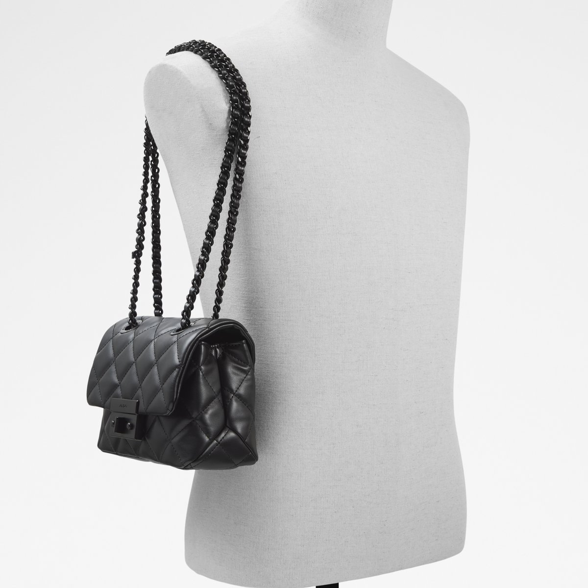ALDO Women's Quilted Cross Body Bag, Other Black: Handbags