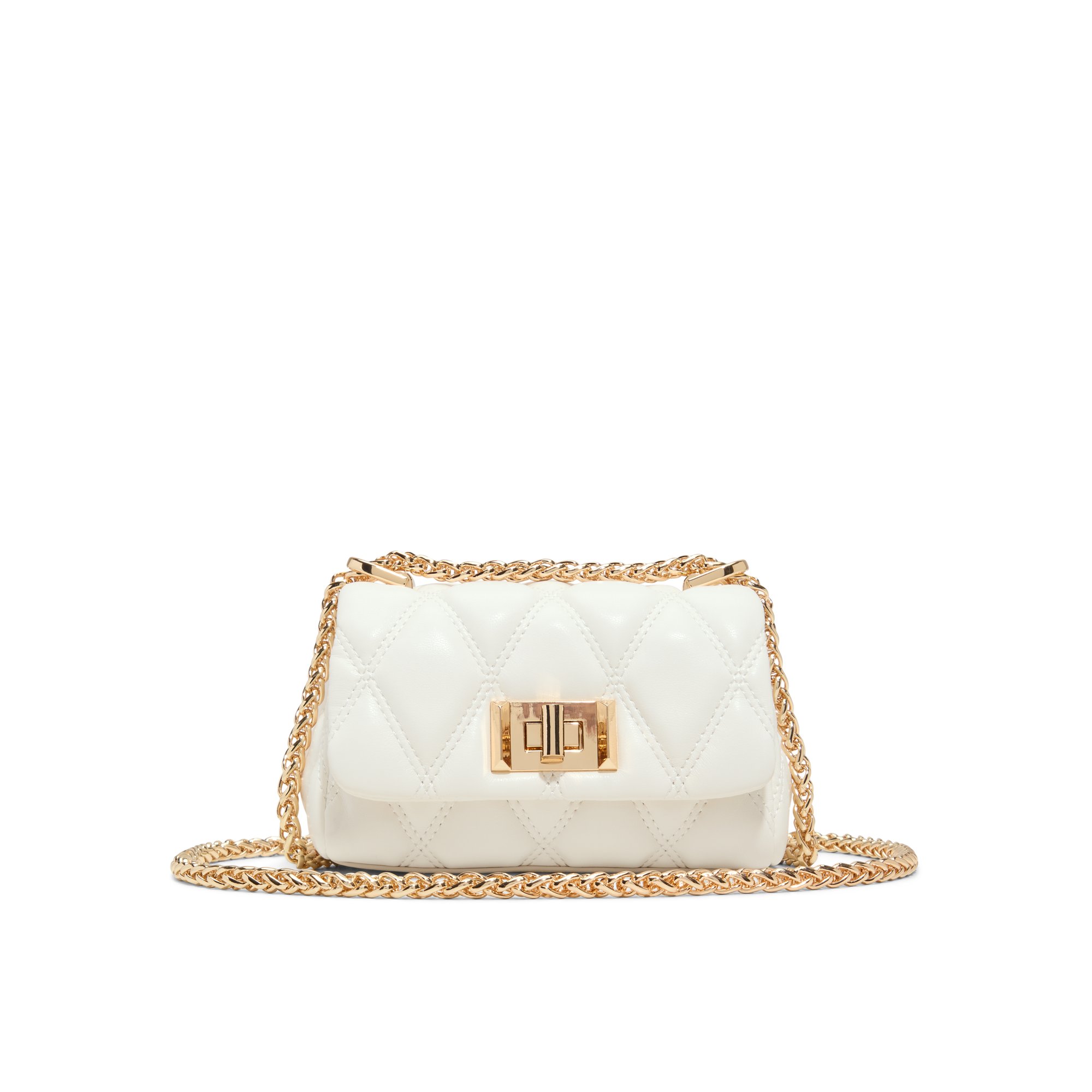Aldo Ledia Quilted Faux Leather Convertible Crossbody Bag In White