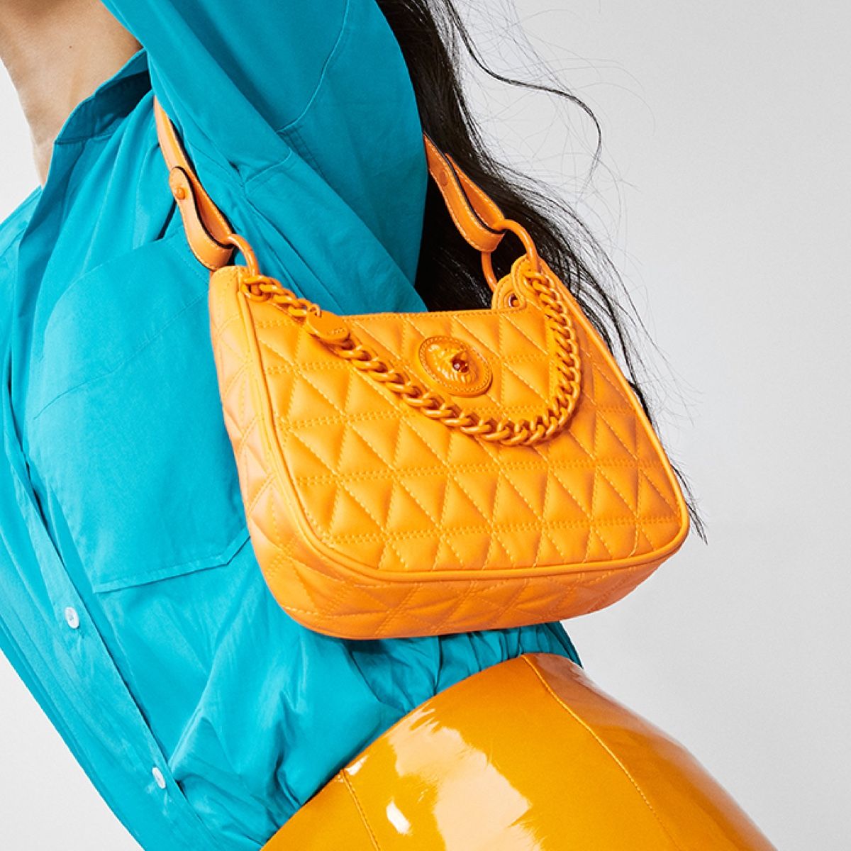 Leomas Bright Orange Women's Shoulder Bags |