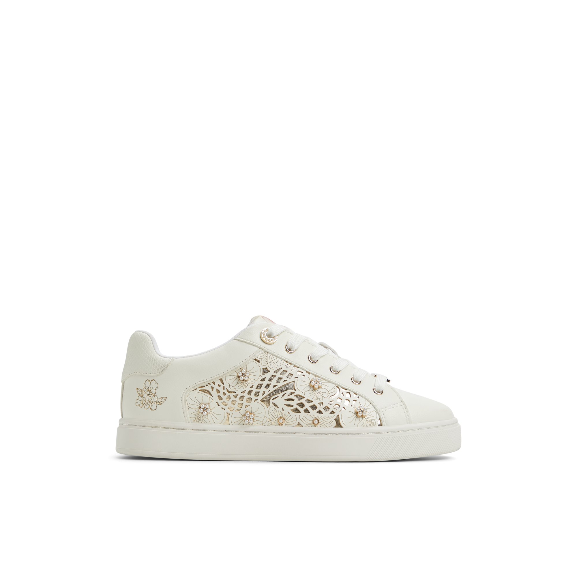 ALDO Leonia - Women's Low Top Sneaker Sneakers - White/Multi Laser Cut, Size 6.5