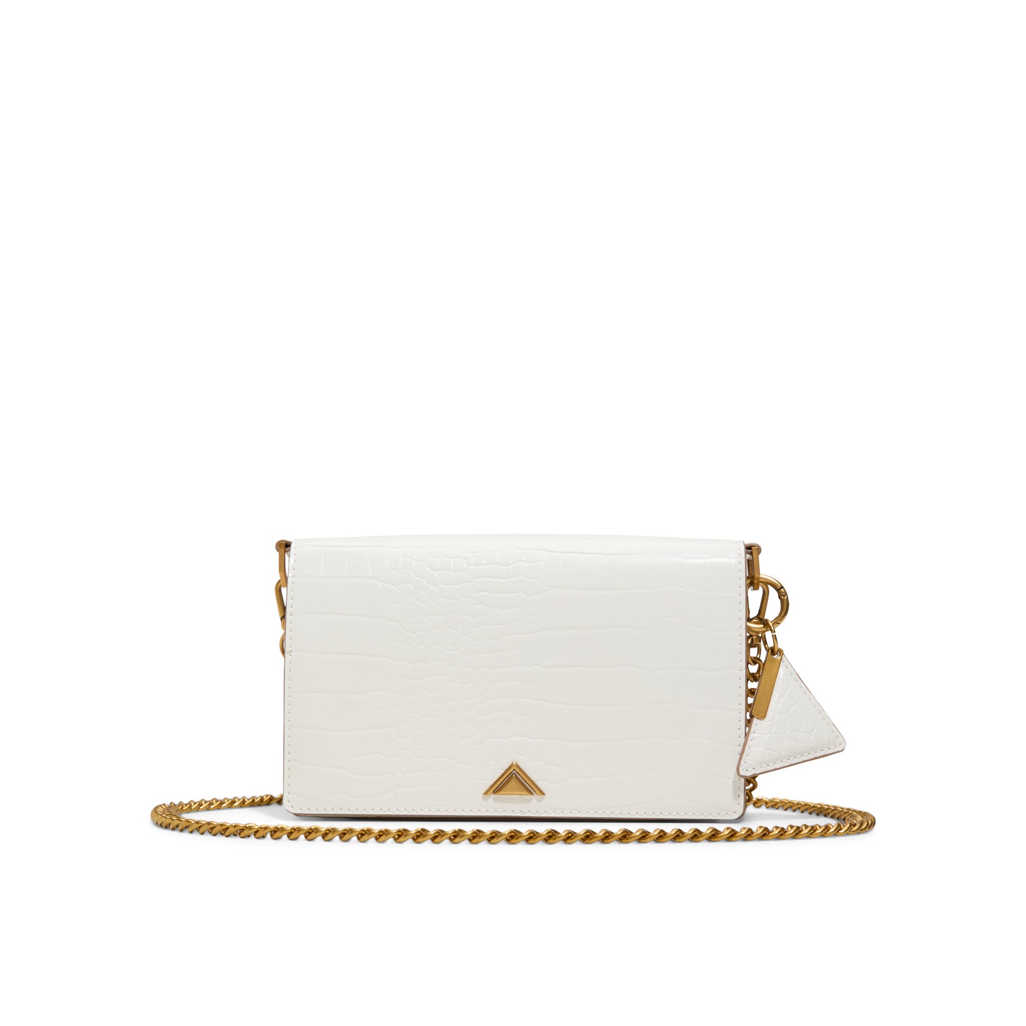 Aldo Fititalllx Diamond Quilted Faux Leather Crossbody Bag In White