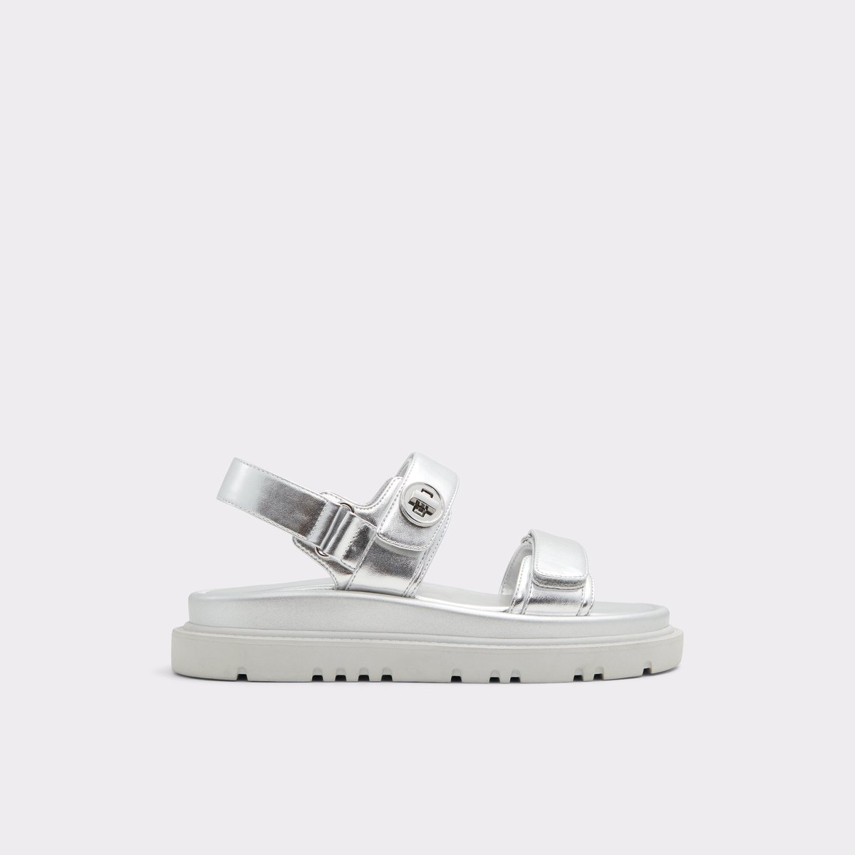 Linette Silver Women's Footbed sandals | ALDO Canada