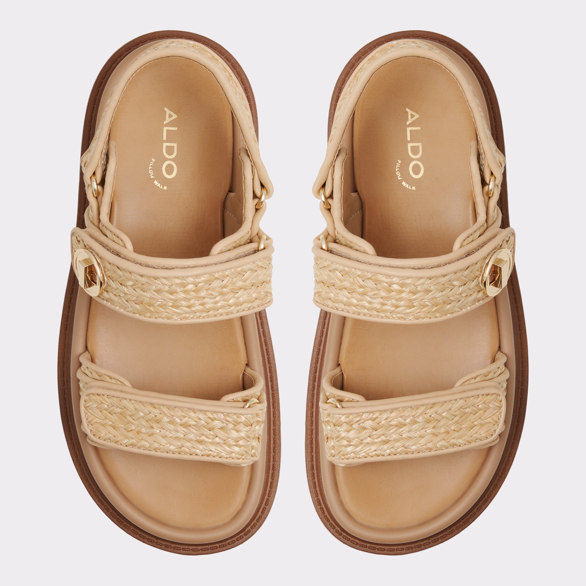 Linette Beige Combo Women's Footbed sandals | ALDO Canada