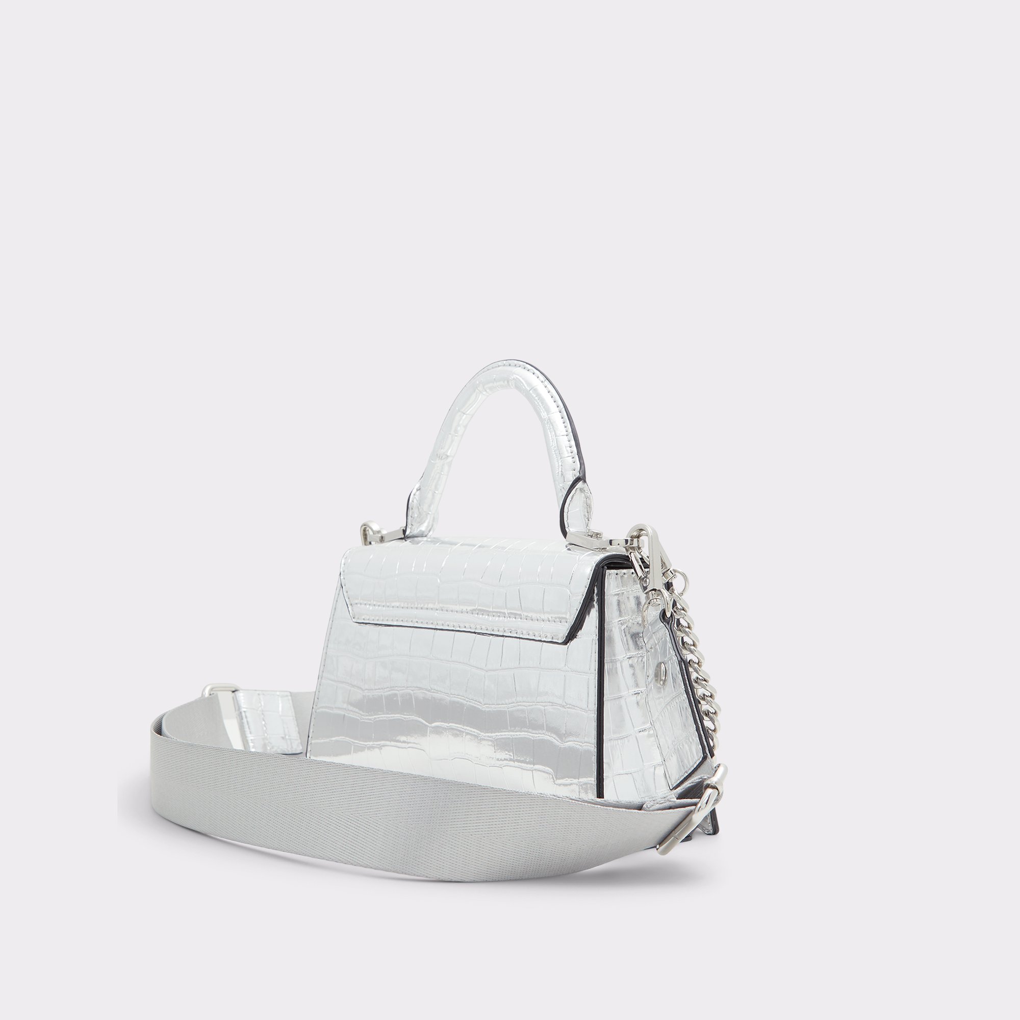 Silver top handle bag sale