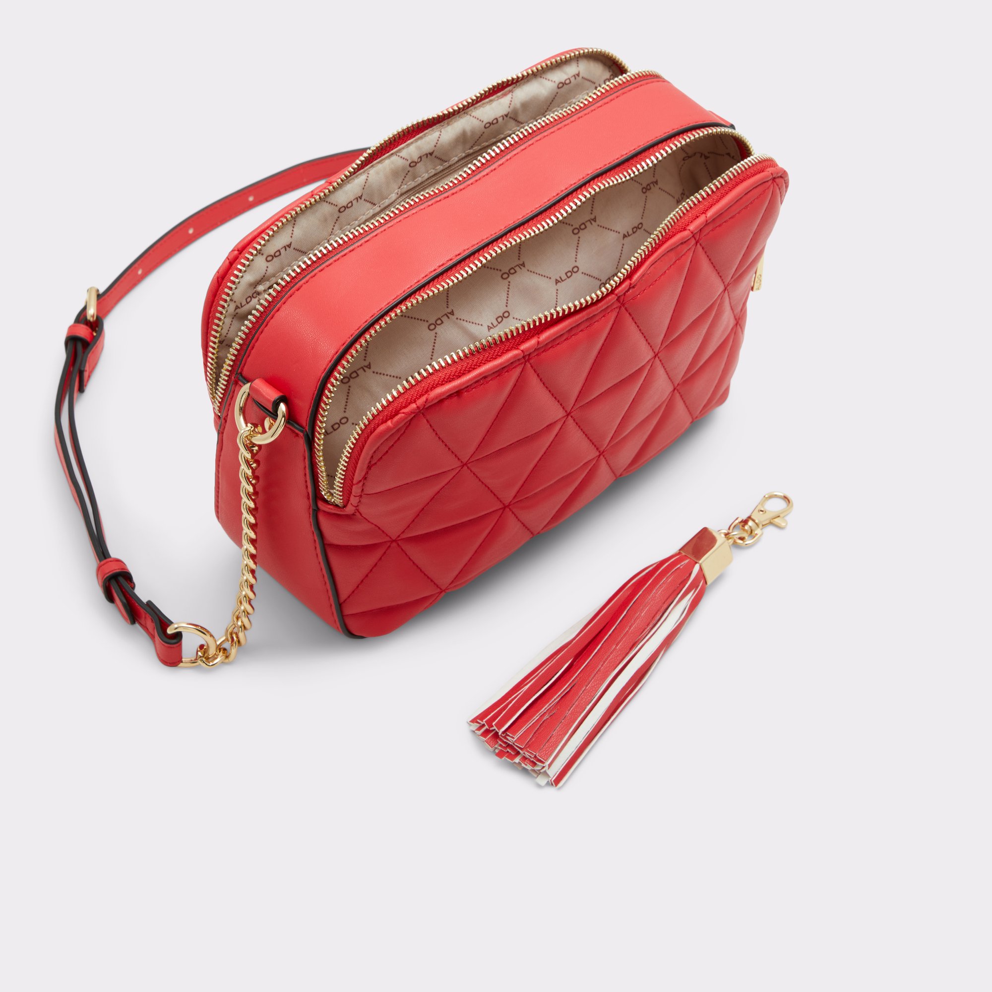 ALDO Abilanel Red Quilted Cross Body Bag With Studding | ASOS