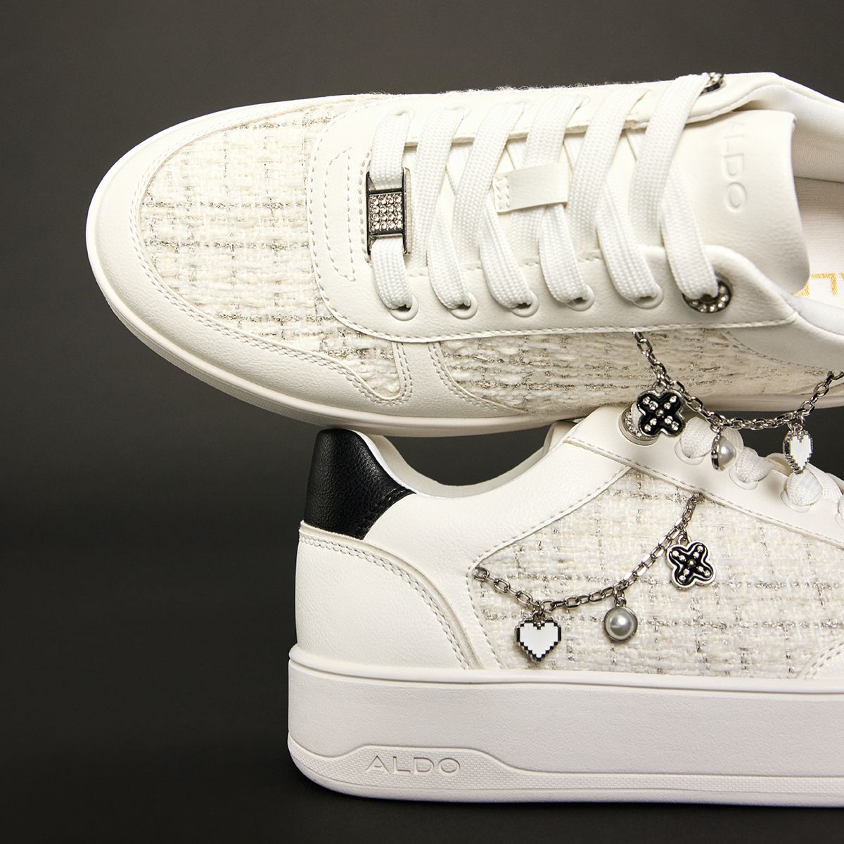 Marisette White/Black Women's Low top sneakers | ALDO Canada