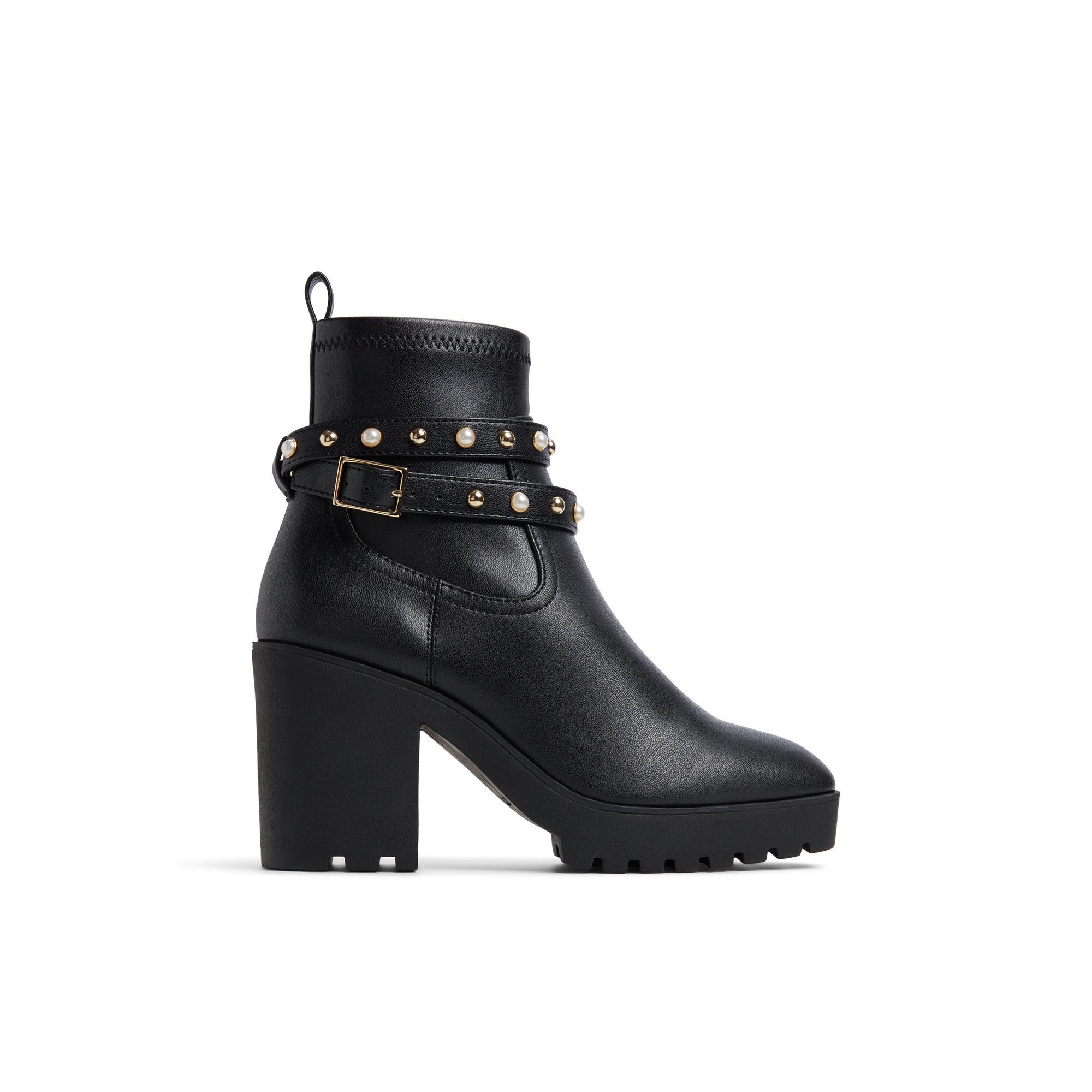 ALDO Marrgo - Women's Chelsea Boot - Black/Gold, Size 11