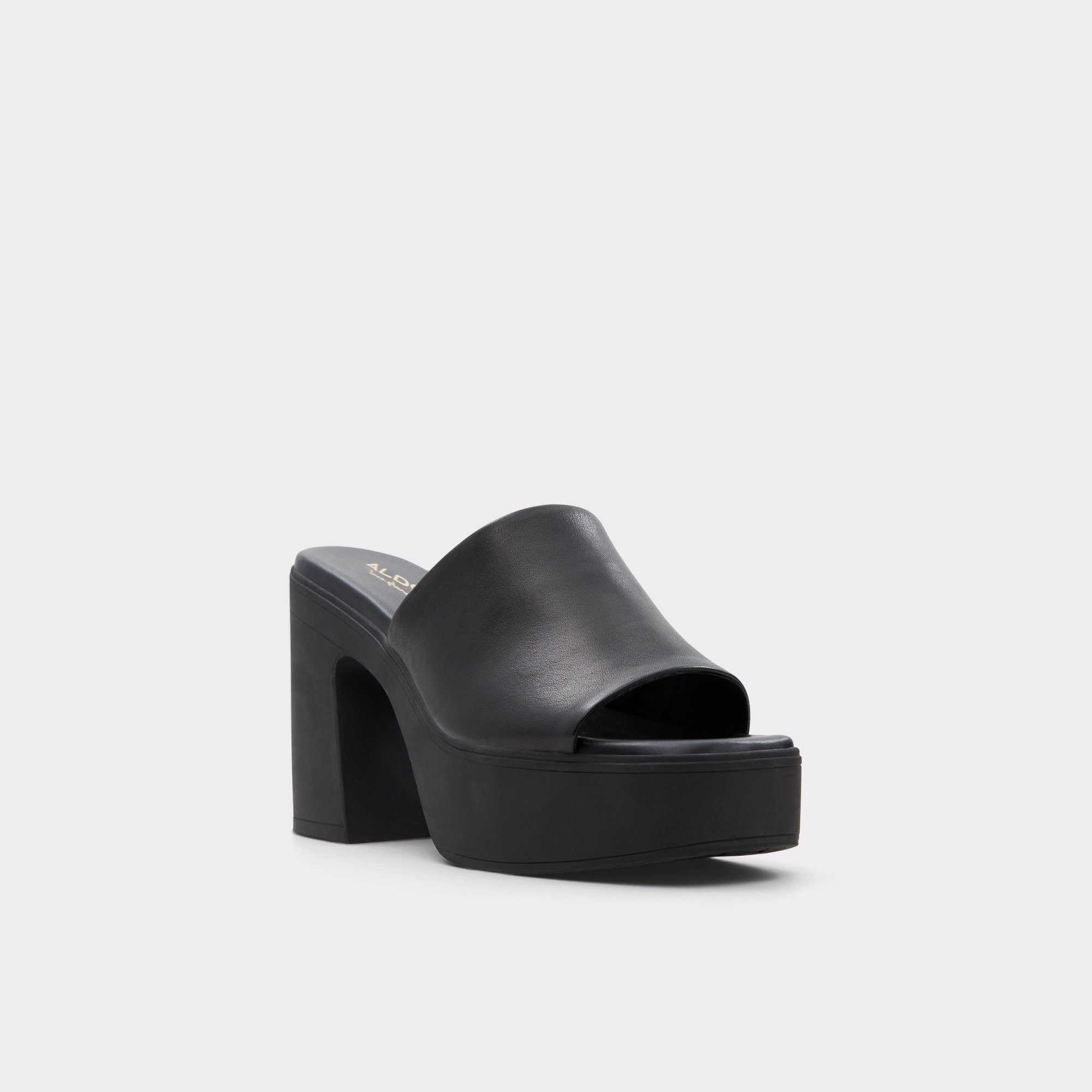 Maysee Black Leather Smooth Women's Mule Shoes | ALDO US