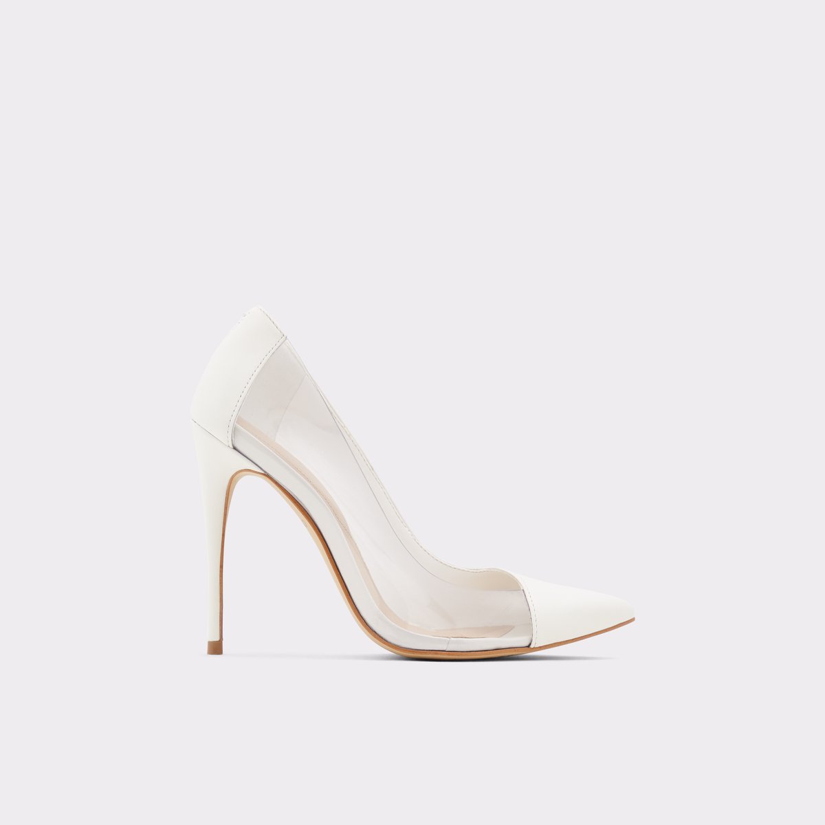 clear heels white