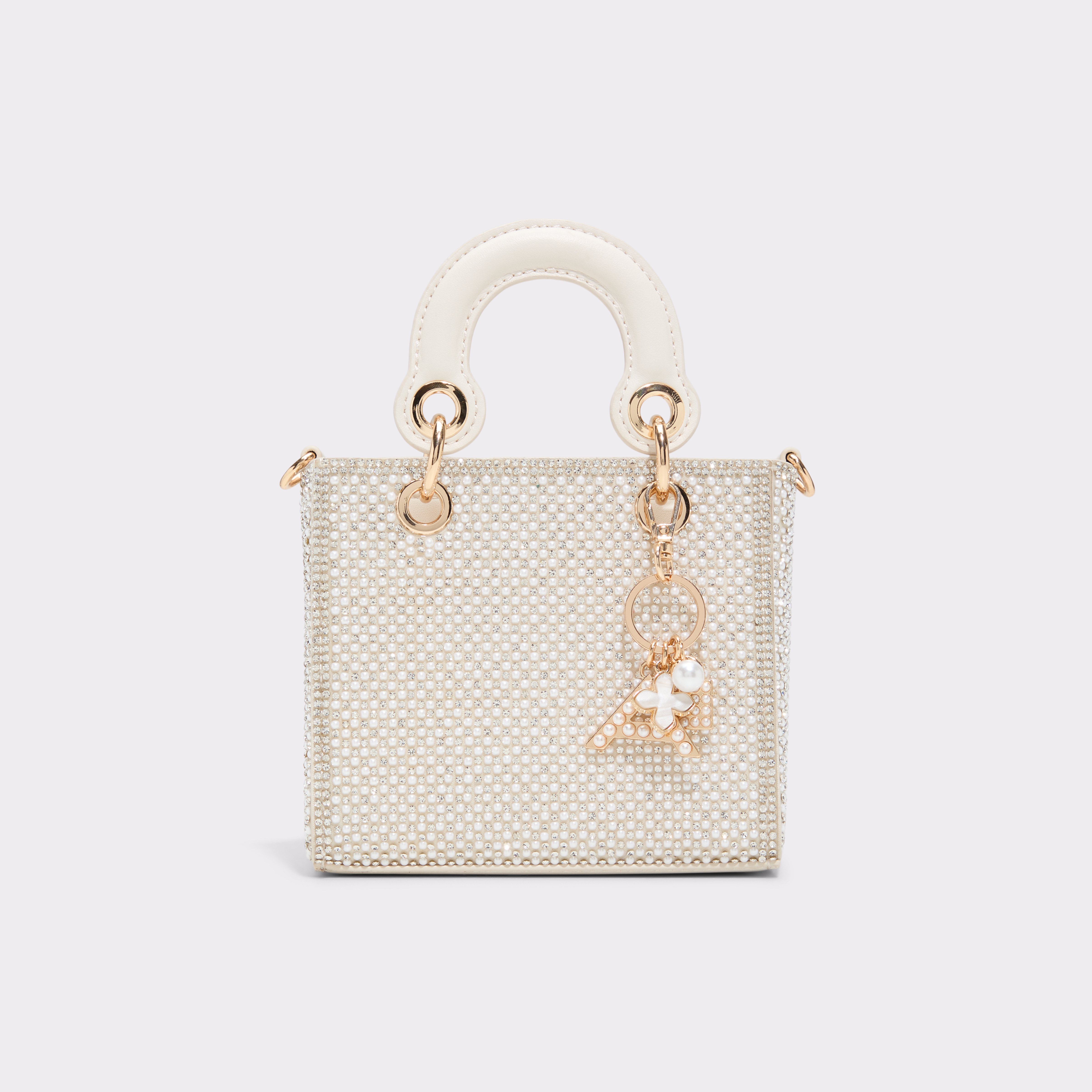 上品【ALDO】パール風ビジュー ミニサッチェルバッグ Minipearlx Minipearlx Bone Multi Women's Pearls | ALDO US