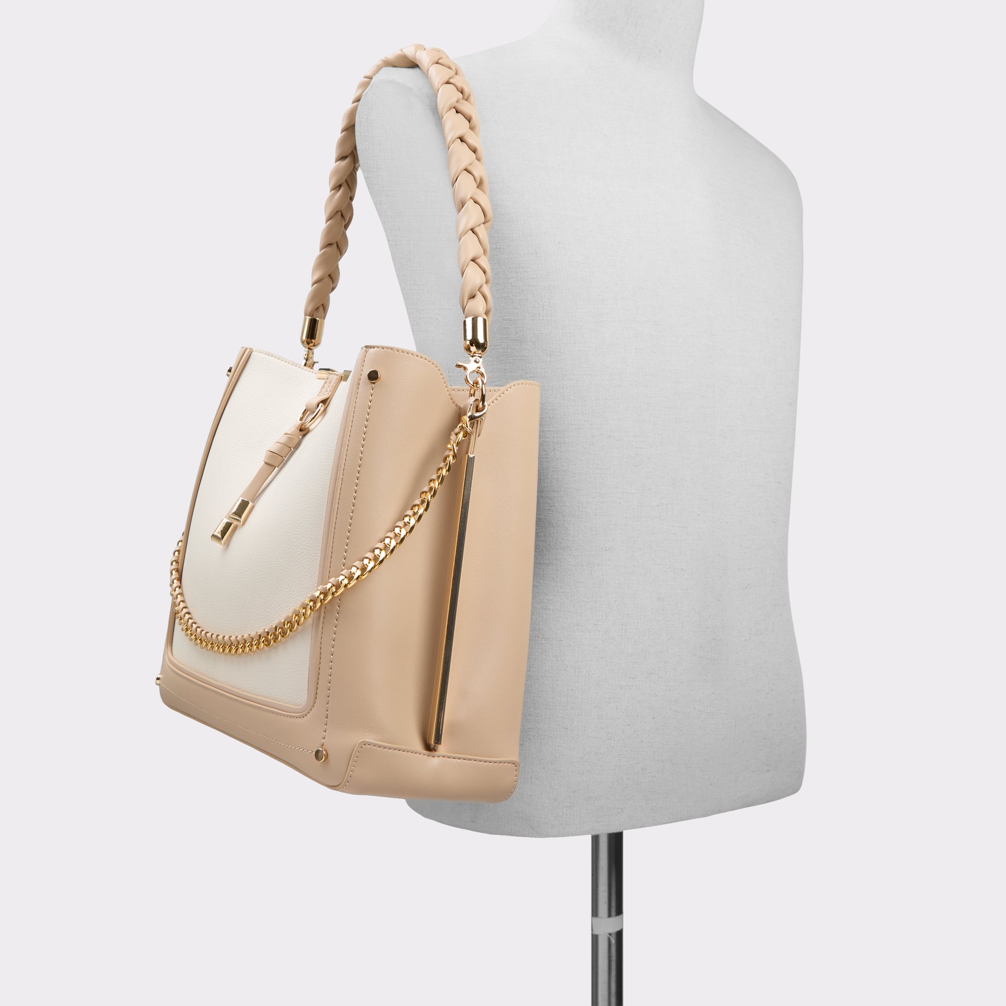 【追跡あり!】ALDO Nalaynaax バケットバッグ ウーブン ハンドル Nalaynaax Bone Women's Shoulder Bags | ALDO US