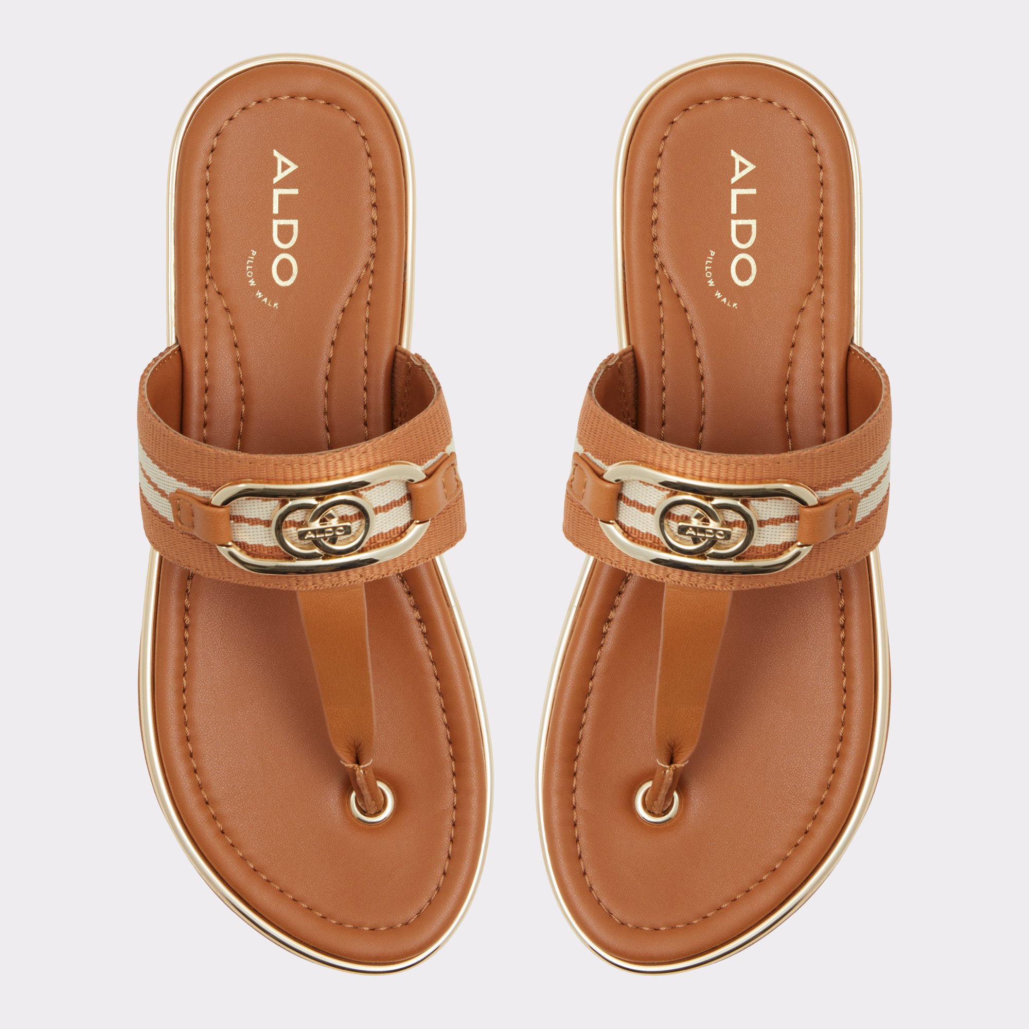 Nesien Medium Brown Women's Flat Sandals | ALDO Canada