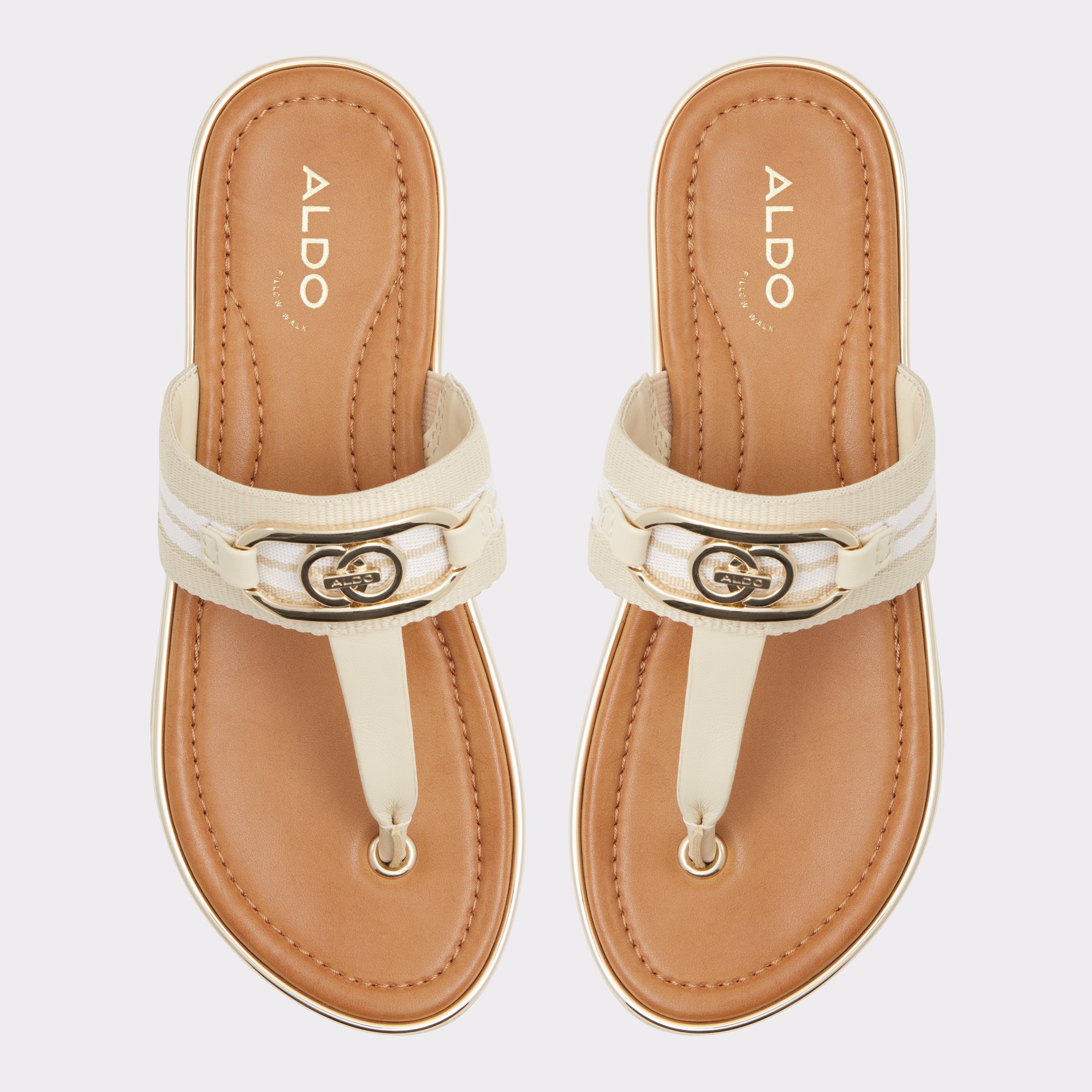 Nesien Beige Women's Flat Sandals | ALDO Canada