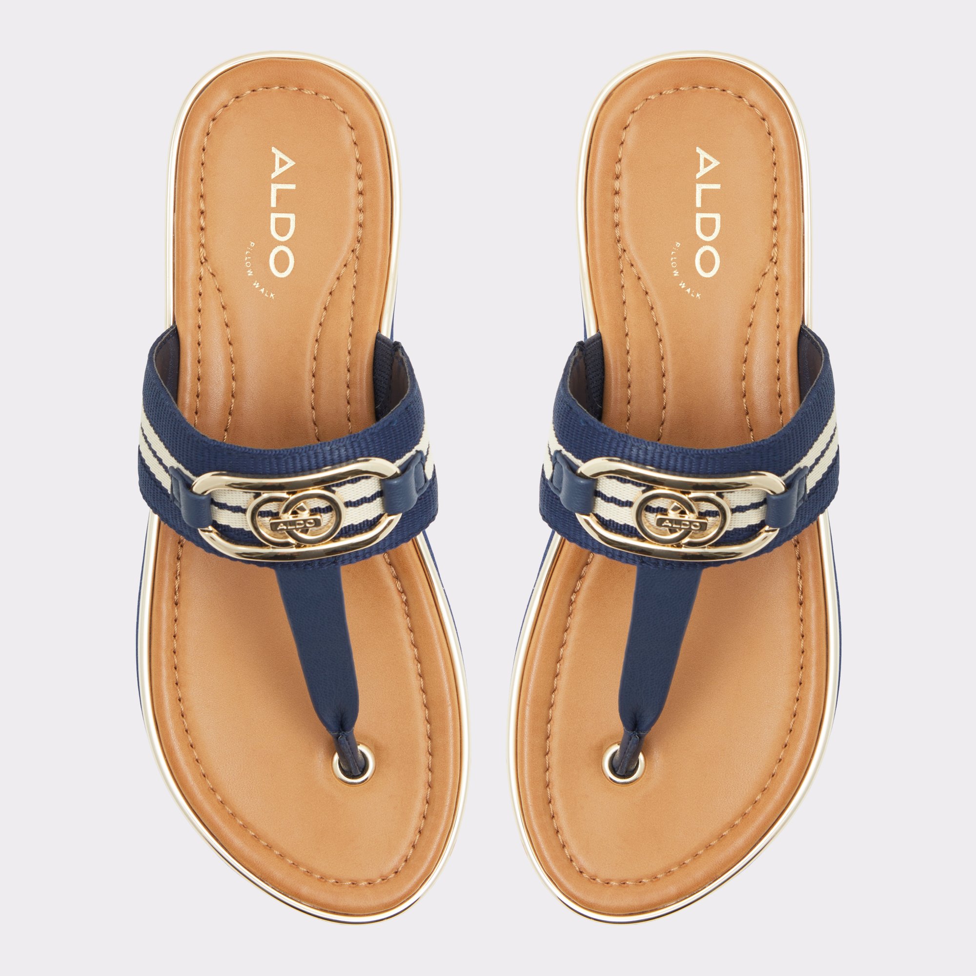 Nesien Dark Blue Women's Flat Sandals | ALDO Canada