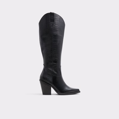 【ALDO】本革レザー☆Alamo☆ウェスタン☆刺繍柄・ロングブーツ nevada-wc_black_001-001-