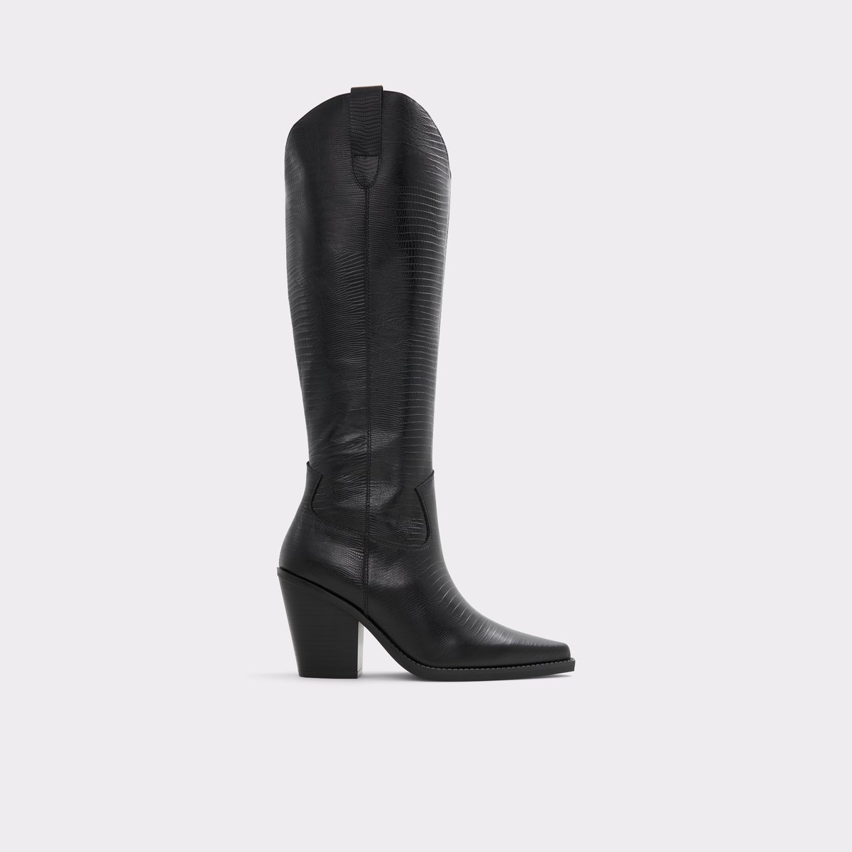 Nevada Black Leather Lizard Women's Casual boots | ALDO Canada