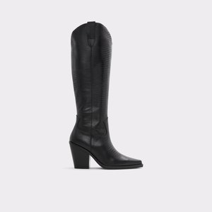 알도 ALDO Nevada Black Leather Lizard Womens Casual Boots