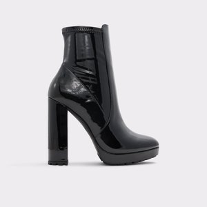 알도 ALDO Ocomatha Black Synthetic Patent Womens Dress & Heeled Boots
