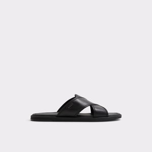 알도 ALDO Olino Black Leather Mens Sandals & Slides