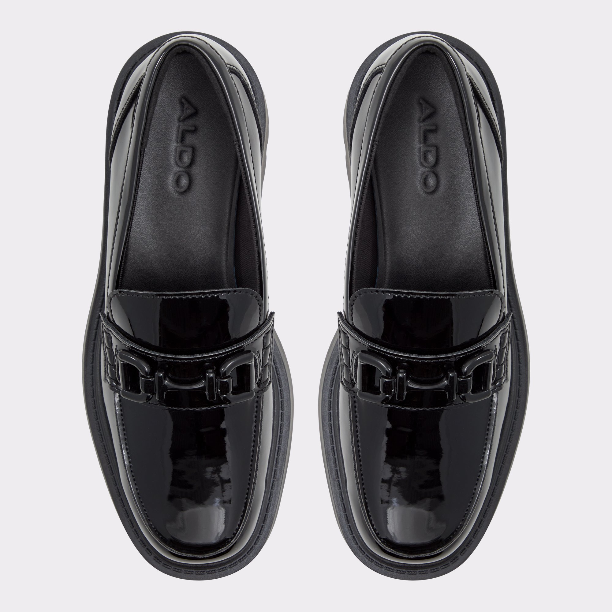 Oneameth Black Synthetic Patent Women's Loafers & Oxfords | ALDO Canada