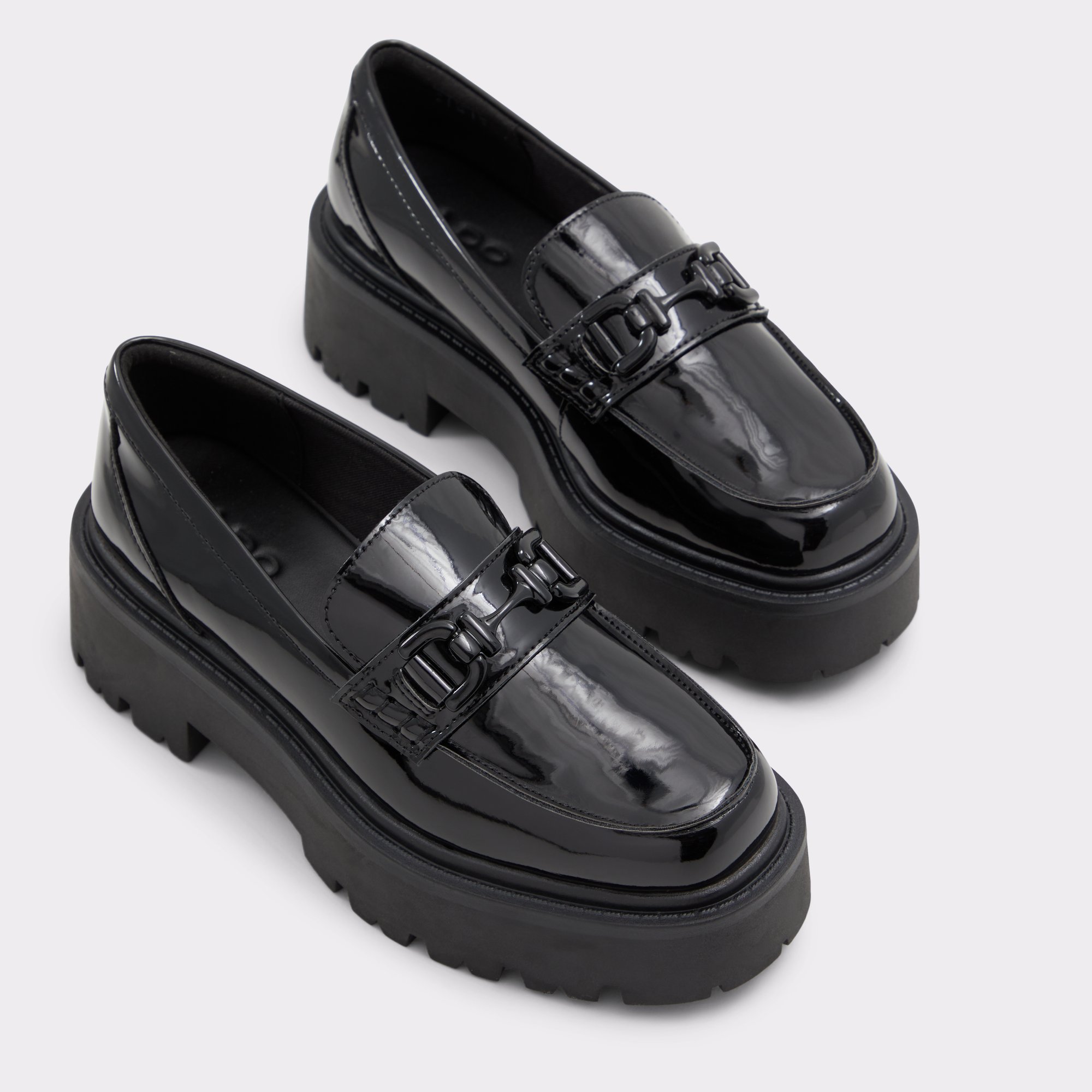 Oneameth Black Synthetic Patent Women's Loafers & Oxfords | ALDO Canada