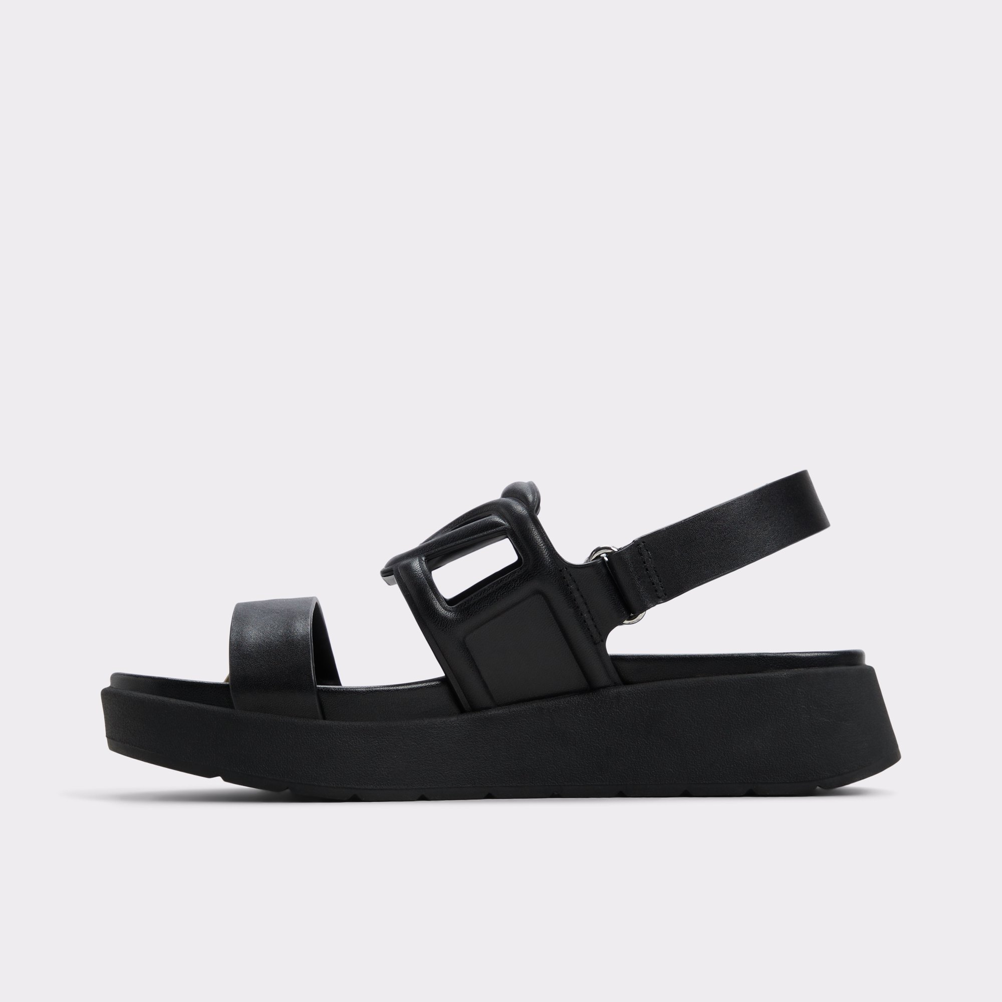 【ALDO】レザー Onuvia 厚底・フットベッド・ストラップサンダル Onuvia Black Women's Footbed sandals | ALDO Canada
