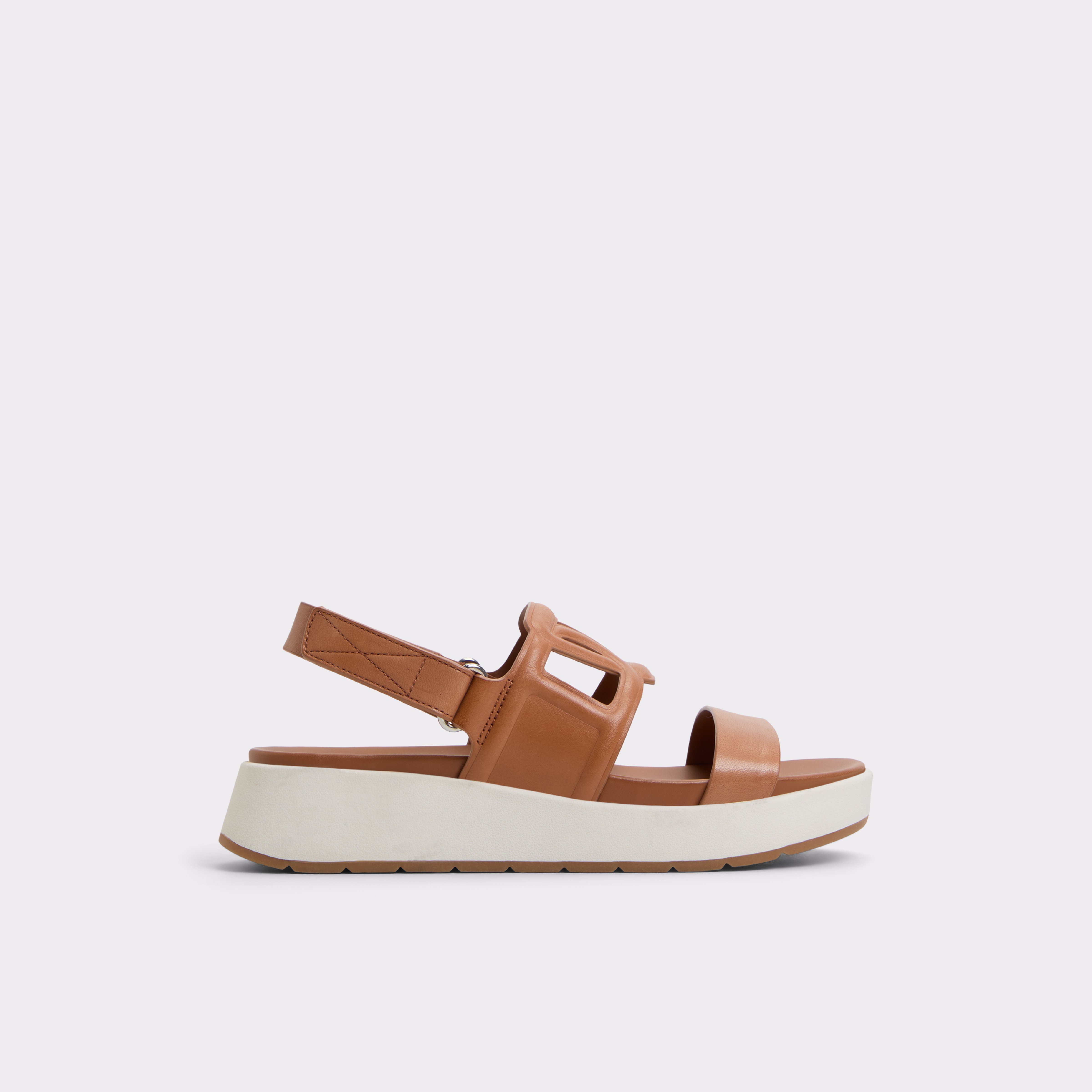 フットベッド【ALDO】レザー 厚底 ストラップサンダル Onuvia Onuvia Medium Brown Women's Footbed sandals | ALDO Canada