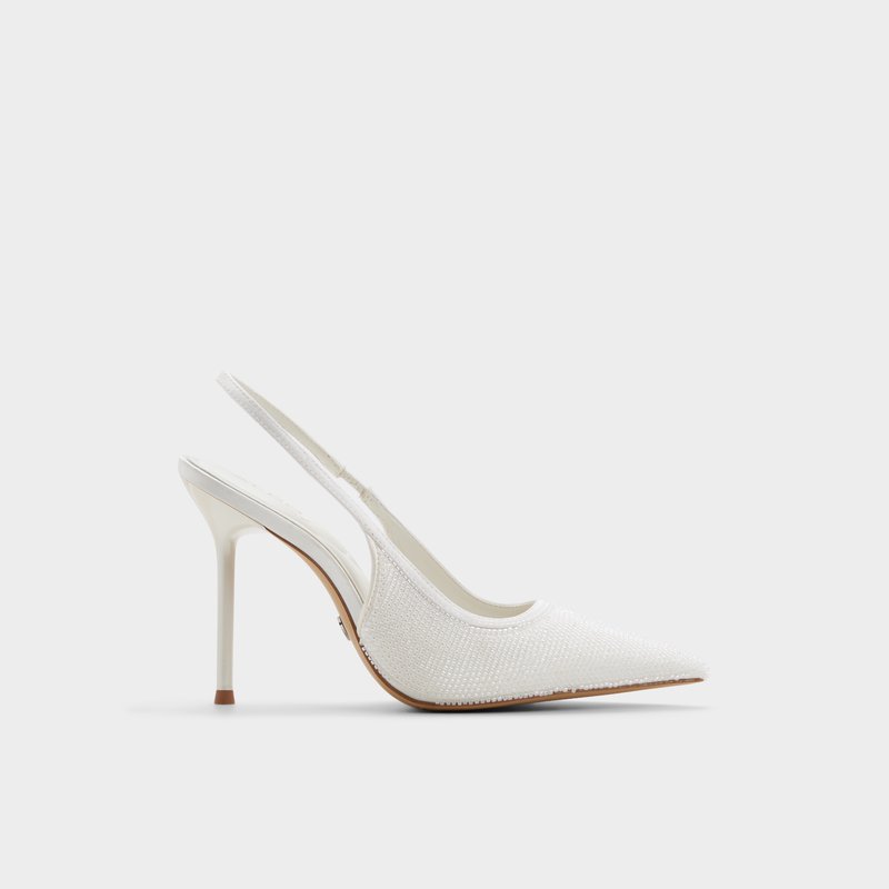 Pearlescent zapatos de vestir de mujer – 6, blanco