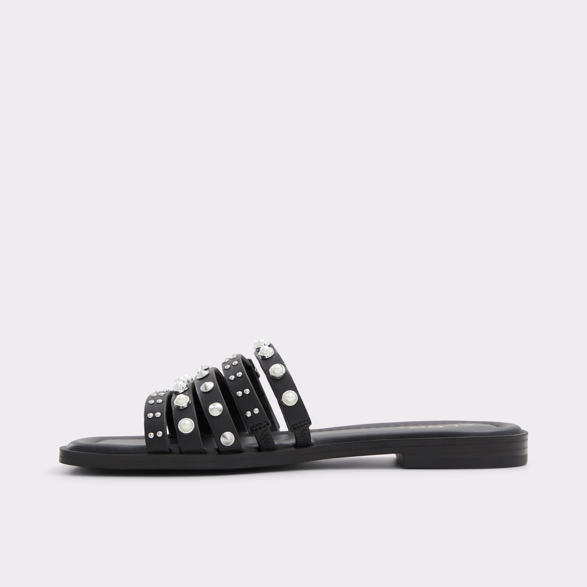 Pearlyne Black Women's Flat Sandals | ALDO Canada