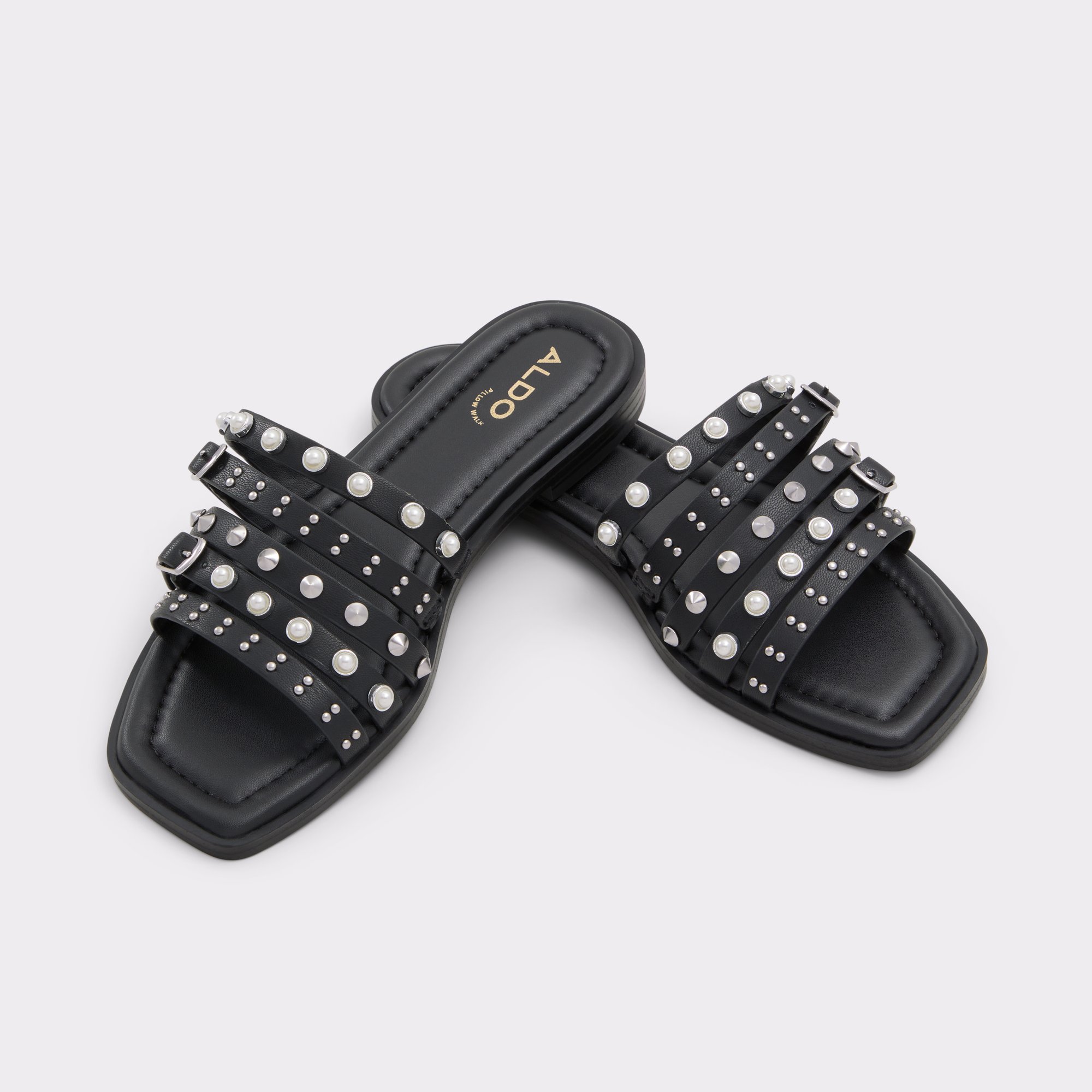 Pearlyne Black Women's Flat Sandals | ALDO Canada