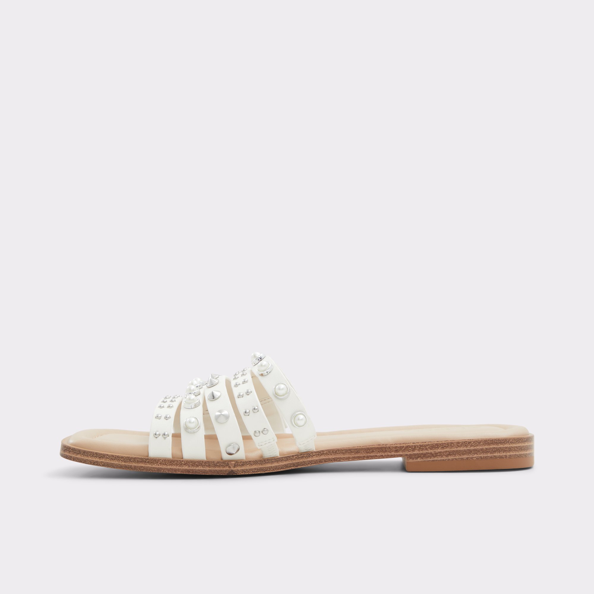 Pearlyne White Women's Flat Sandals | ALDO Canada