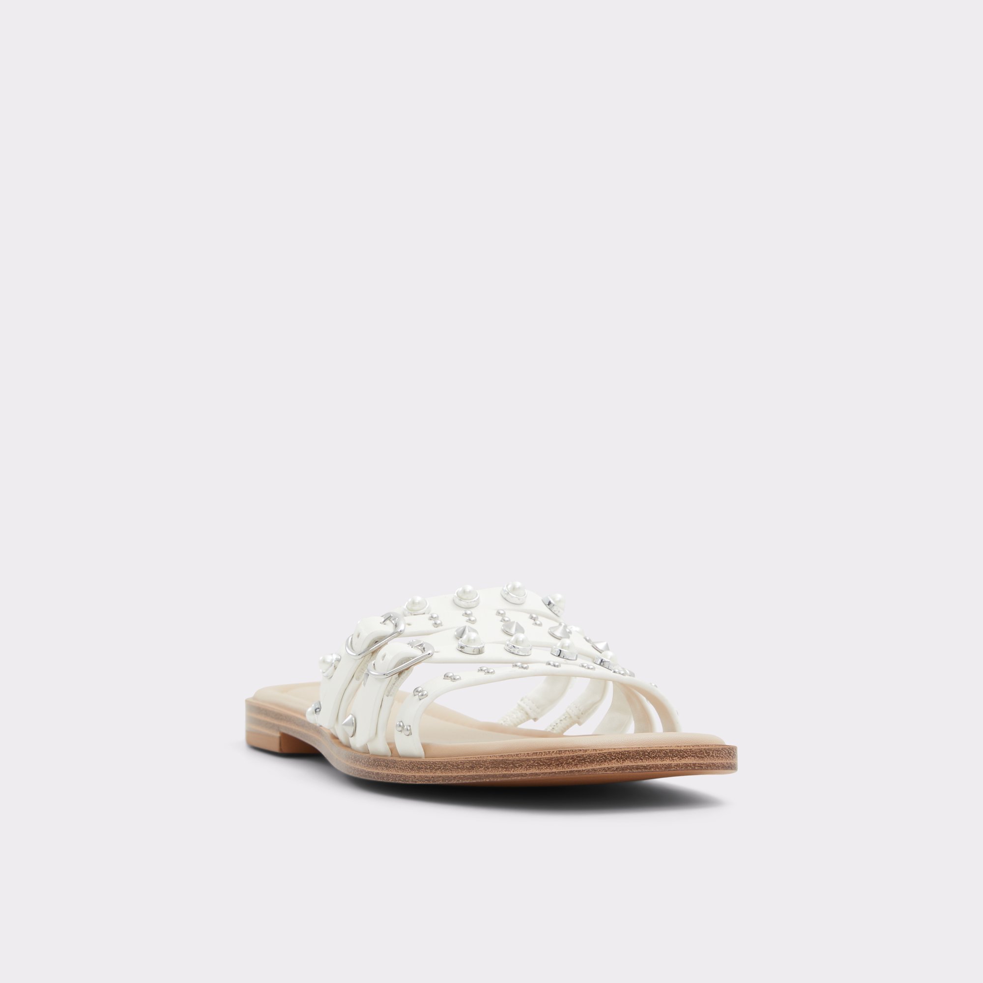 Pearlyne White Women's Flat Sandals | ALDO Canada