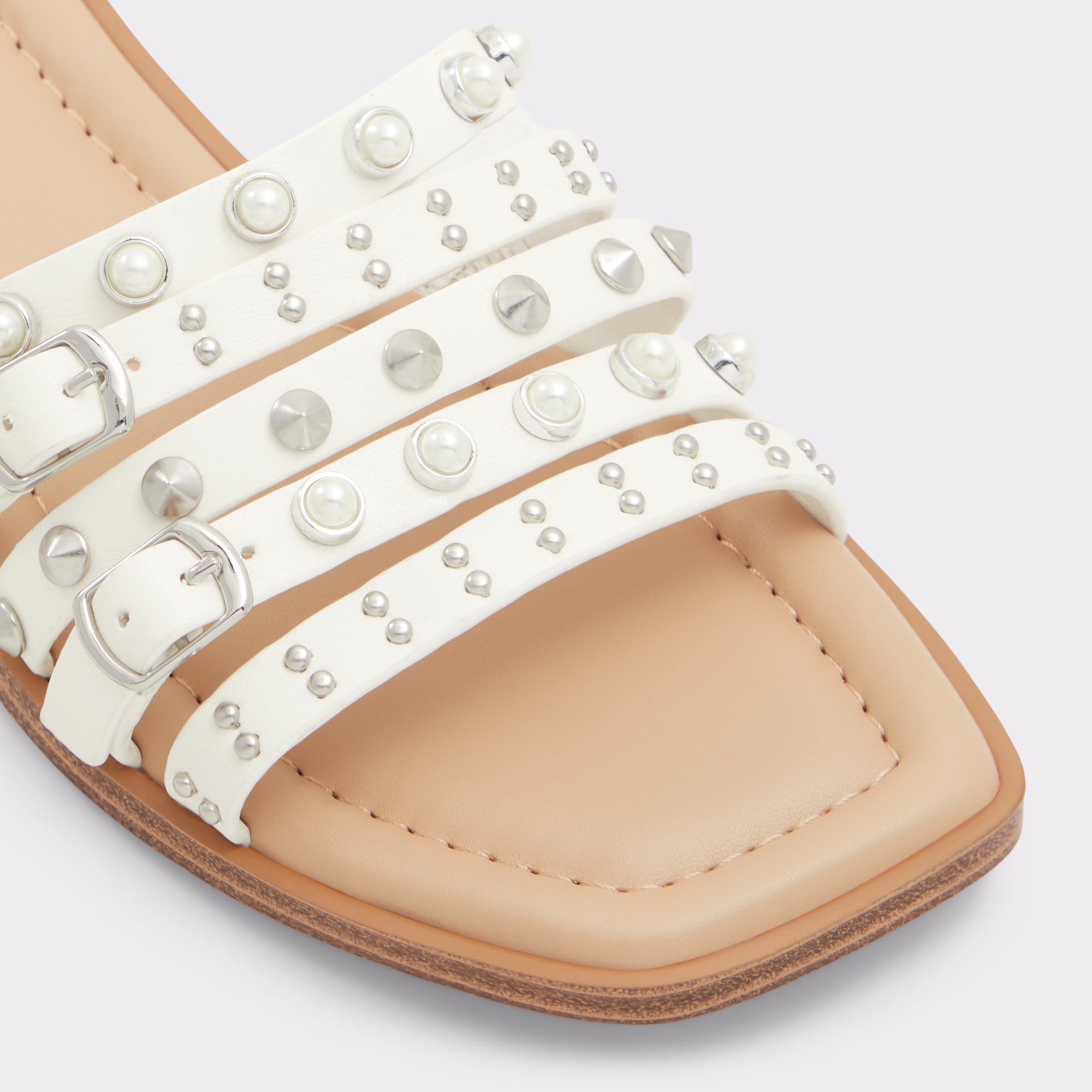 Pearlyne White Women's Flat Sandals | ALDO Canada