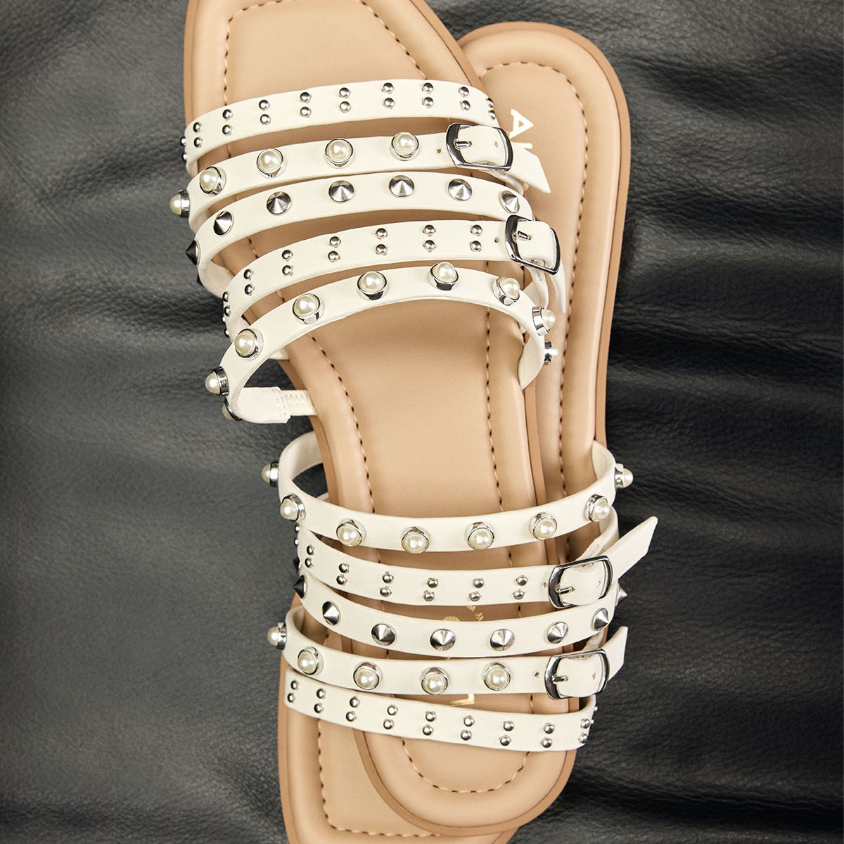 Pearlyne White Women's Flat Sandals | ALDO Canada