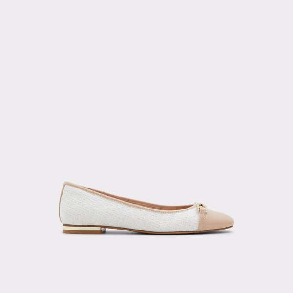 Preri White Textile Tweed Women's Ballet Flats | ALDO Canada