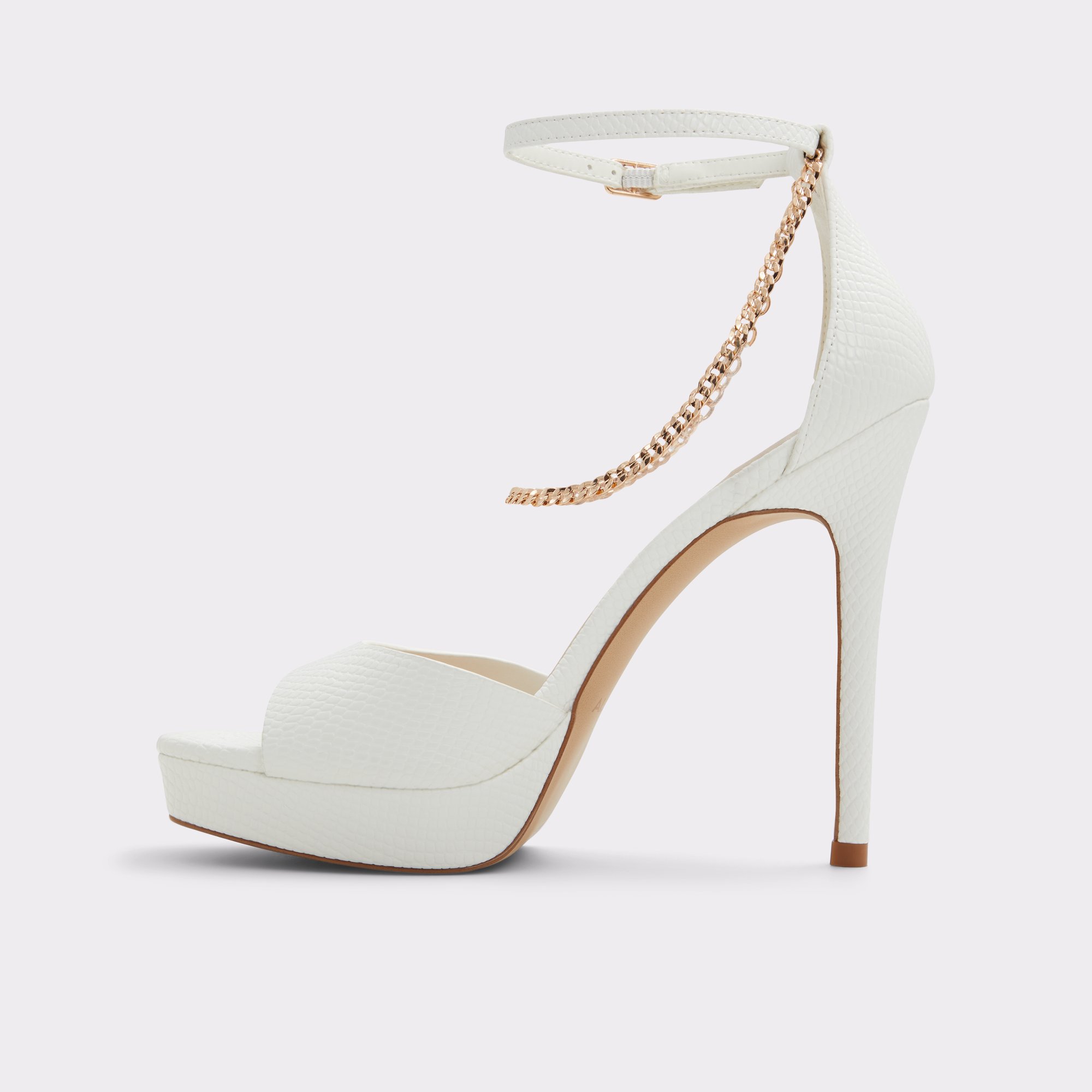 Prisilla White Synthetic Snake Women's Strappy sandals | ALDO US
