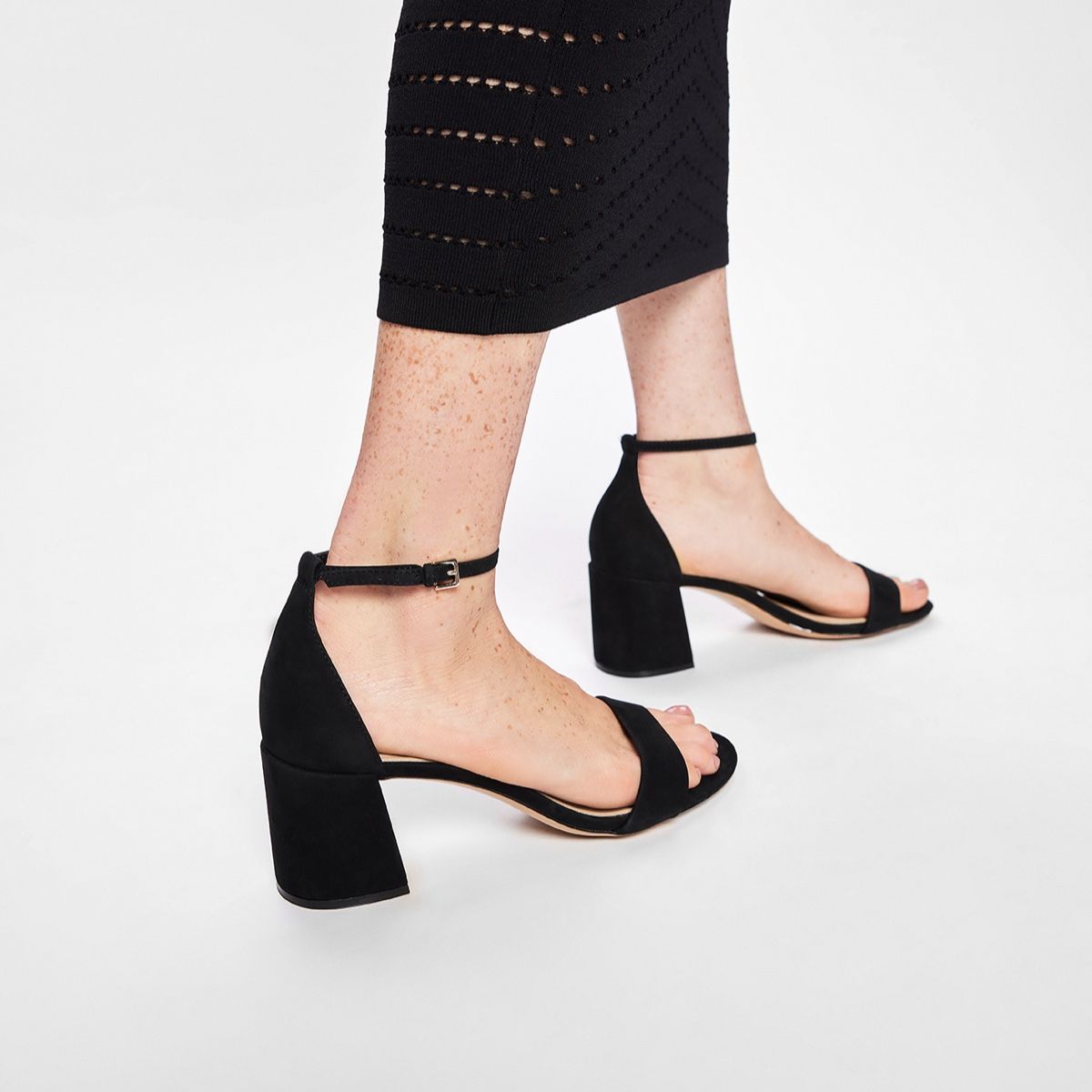 Pristine Black Leather Nubuck Women's Strappy sandals | ALDO Canada