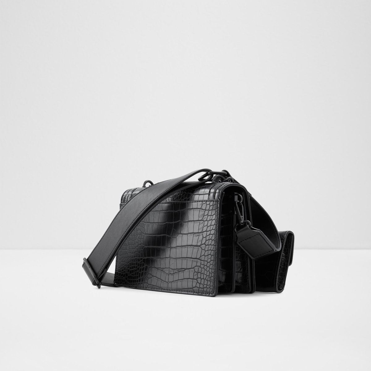 ALDO Bignomia Black Cross Body Bag With Gunmetal Hardware