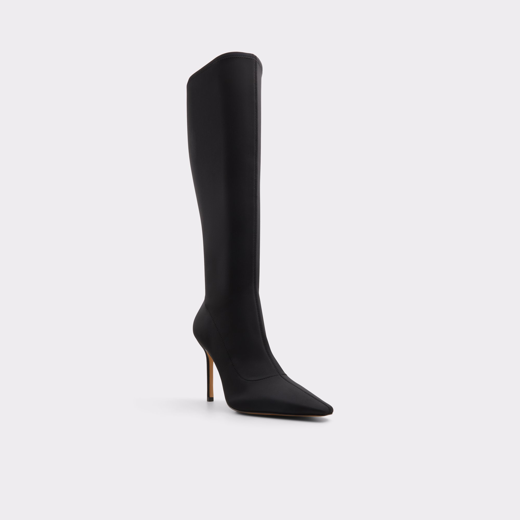 High heel tall black boots best sale