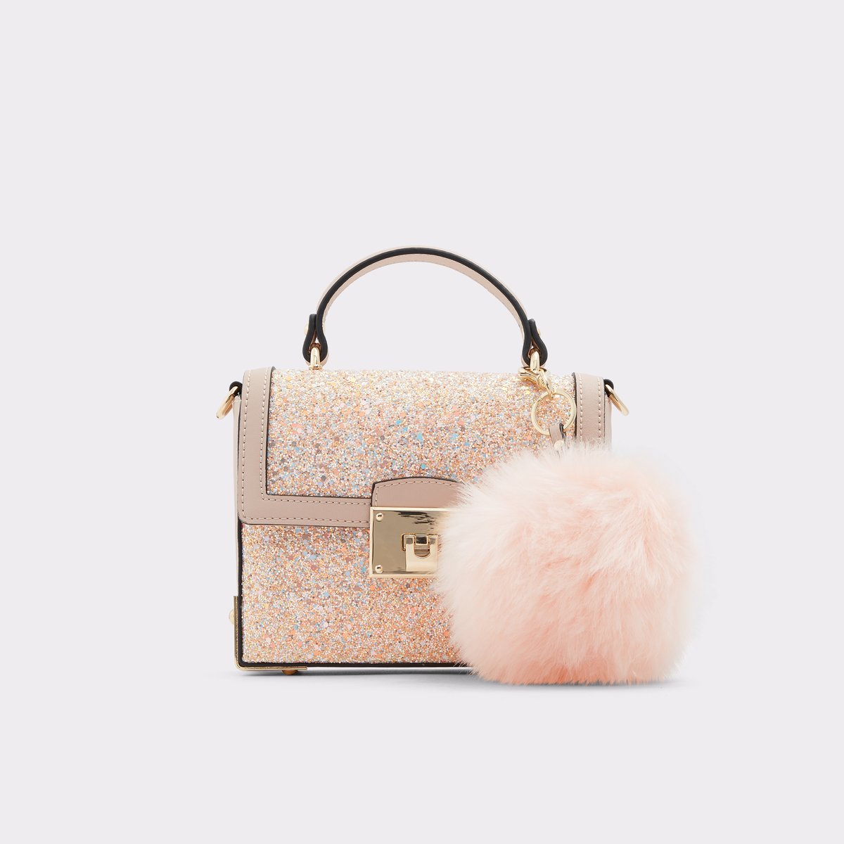 aldo pink fur bag