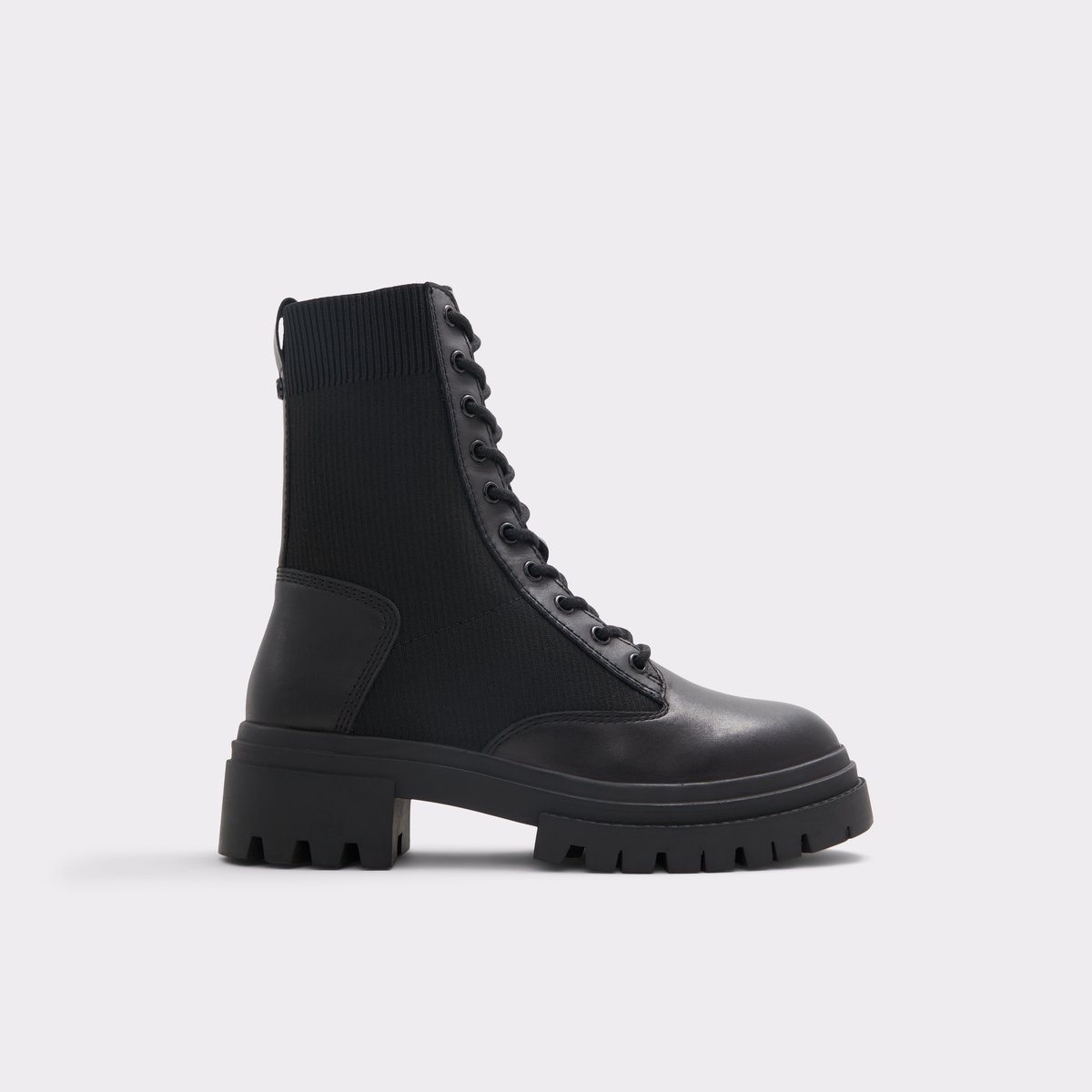 Reflow Black Leather Mixed Material Women's Combat boots | ALDO Canada