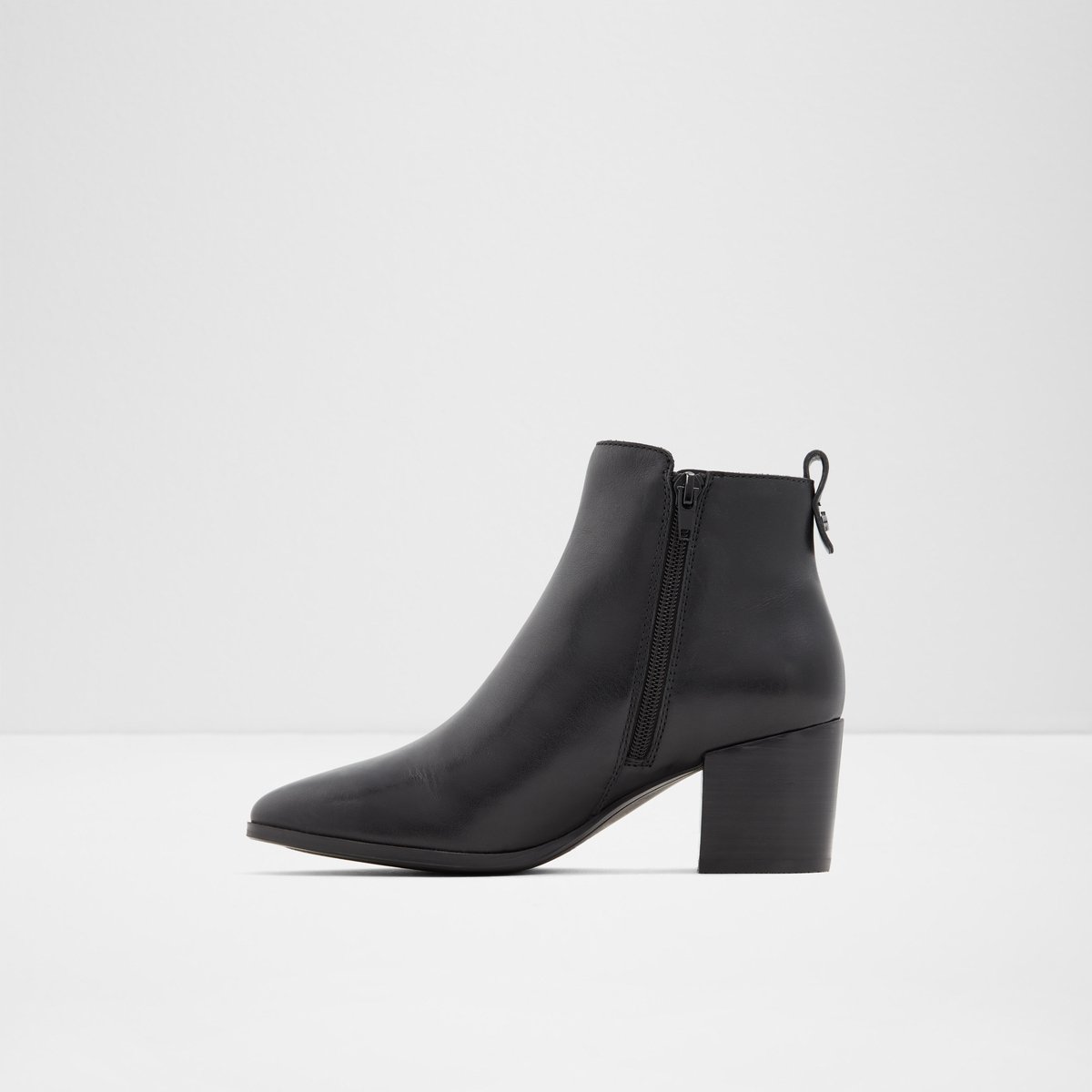 aldo black leather booties