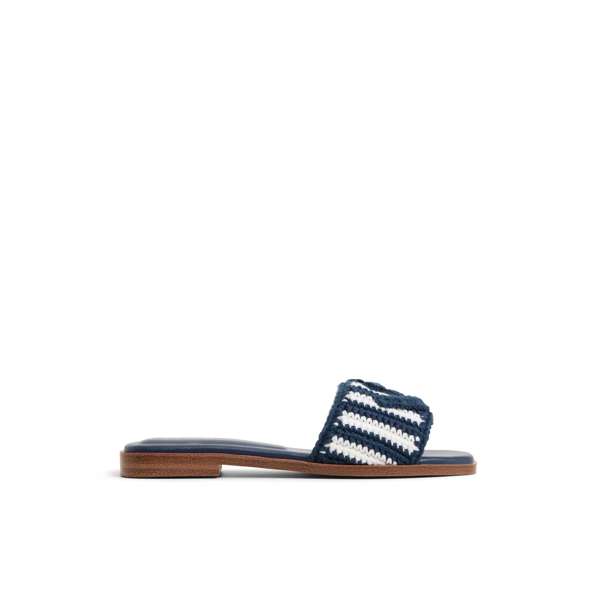 ALDO Sabbia - Women's Flat Sandals - Blue Combo Knit Textile, Size 7