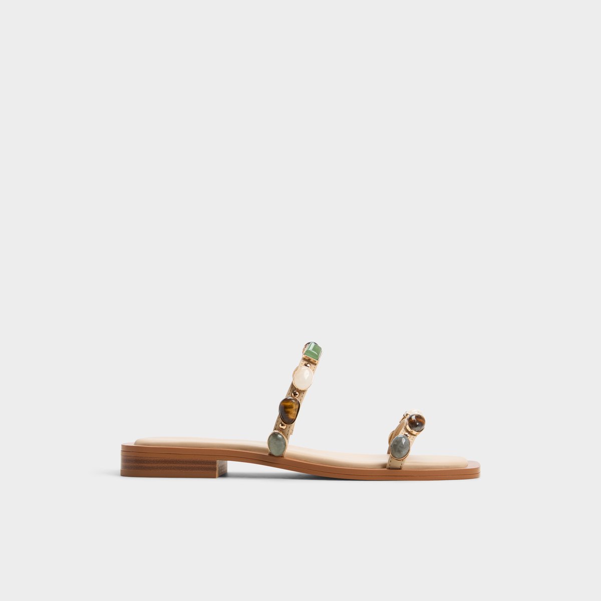 【ALDO】レザー&クリスタルストーン☆Sapphira フラットサンダル Sapphira Medium Beige Women's Flat Sandals | ALDO US